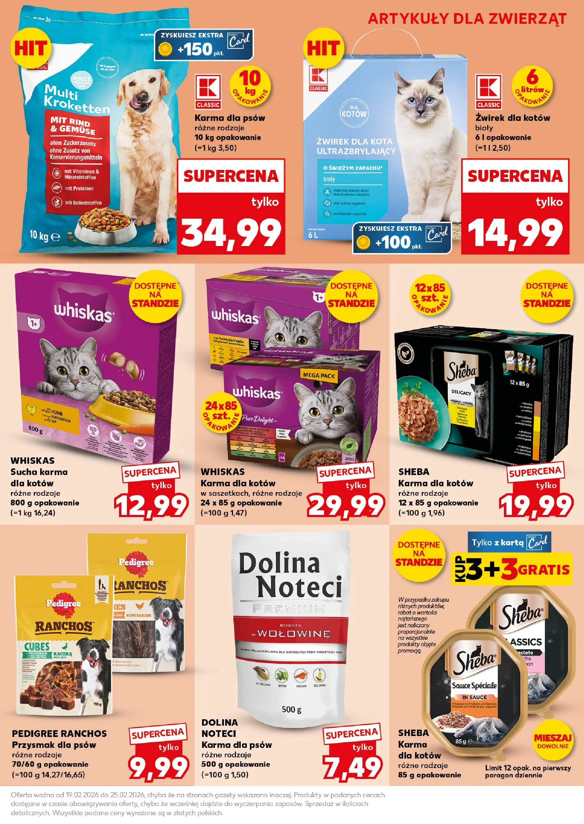 Kaufland gazetka - Super Sobota od 21.02.2026 - od jutra PDF | Strona: 27 | Produkty: Karta, Żwirek dla kota, Karma dla kotów, Karma dla psów