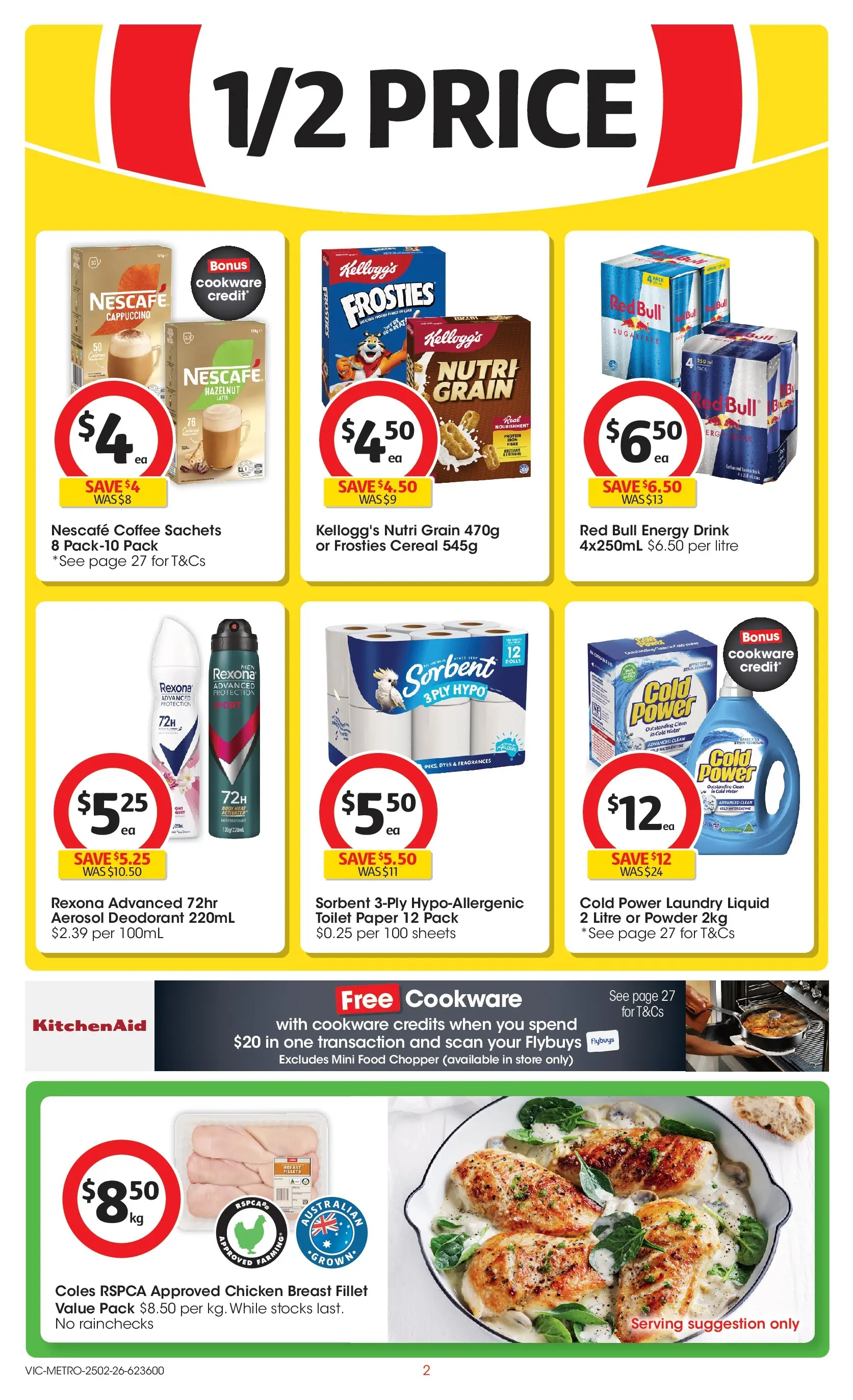 ﻿Coles catalogue valid from 25/02/2026 > Online Australia | Page: 2 | Products: Deodorant, Cookware, Toilet paper, Water