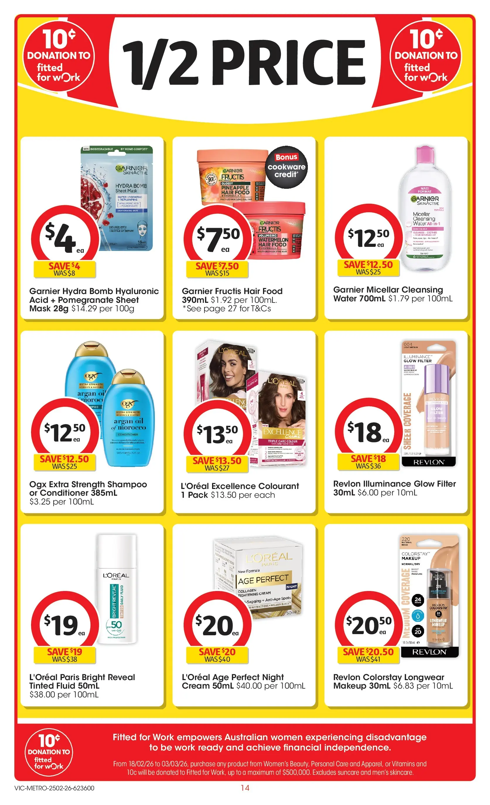 ﻿Coles catalogue valid from 25/02/2026 > Online Australia | Page: 14 | Products: Mask, Makeup, Pineapple, Water
