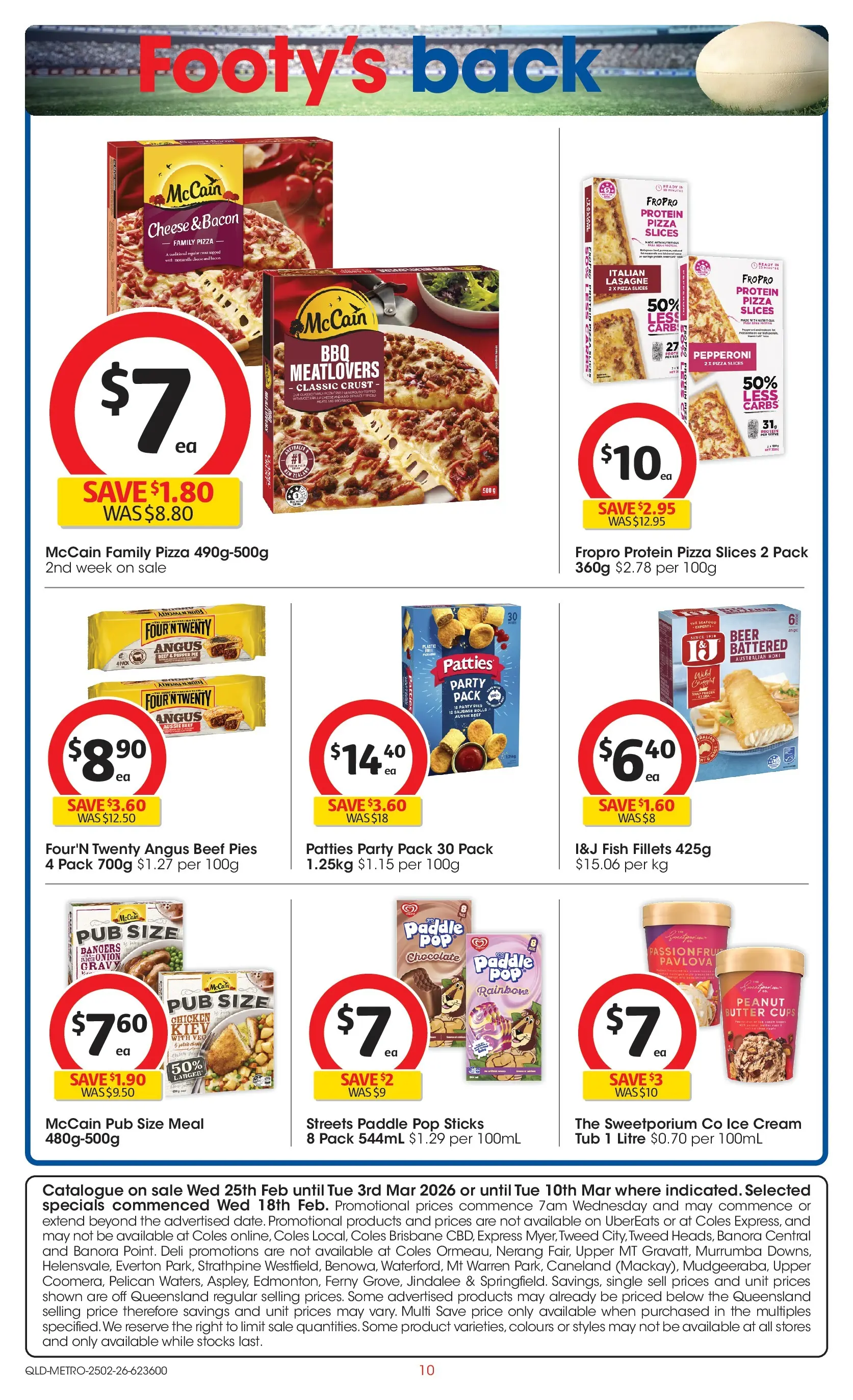 ﻿Coles catalogue valid from 25/02/2026 > Online Australia | Page: 10 | Products: Cheese, Ice cream, Seafood, Pavlova