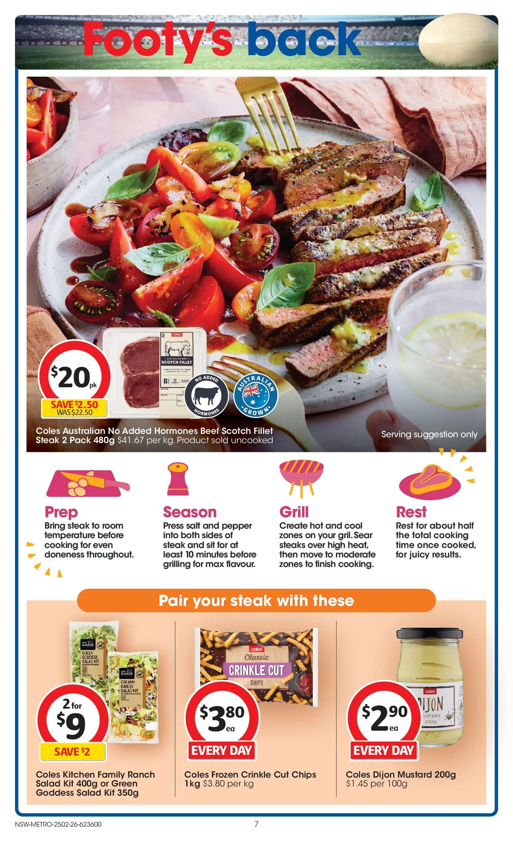 ﻿Coles catalogue valid from 25/02/2026 > Online Australia | Page: 7 | Products: Chips, Steak, Salt, Press