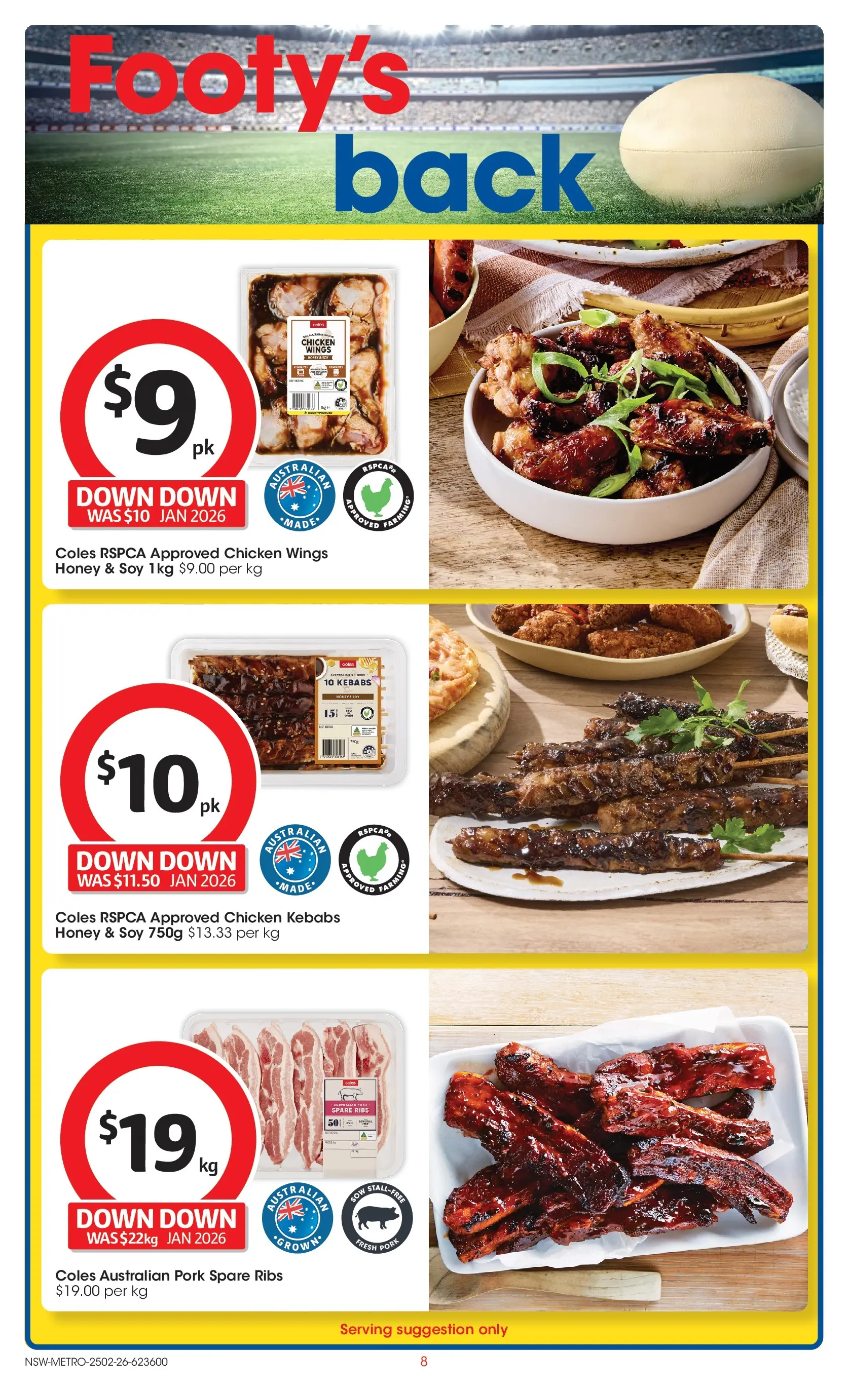 ﻿Coles catalogue valid from 25/02/2026 > Online Australia | Page: 8 | Products: Honey, Chicken, Pork