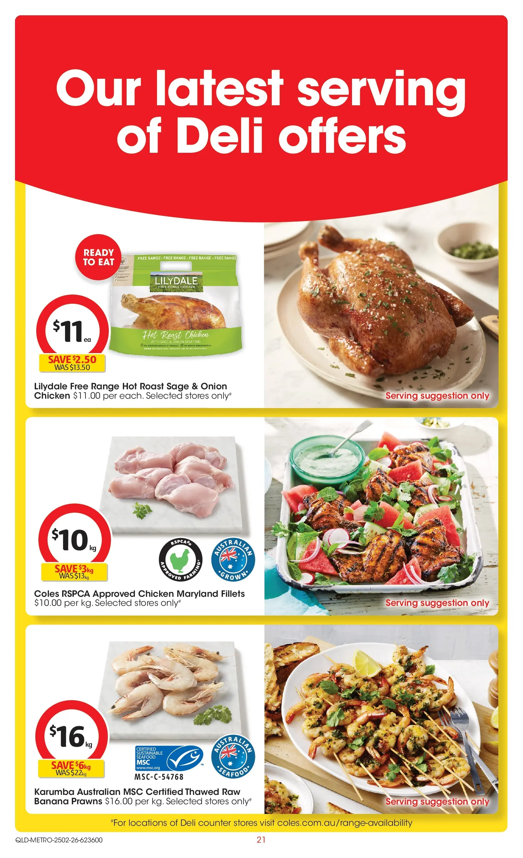 ﻿Coles catalogue valid from 25/02/2026 > Online Australia | Page: 21 | Products: Chicken, Prawns, Sustainable, Seafood