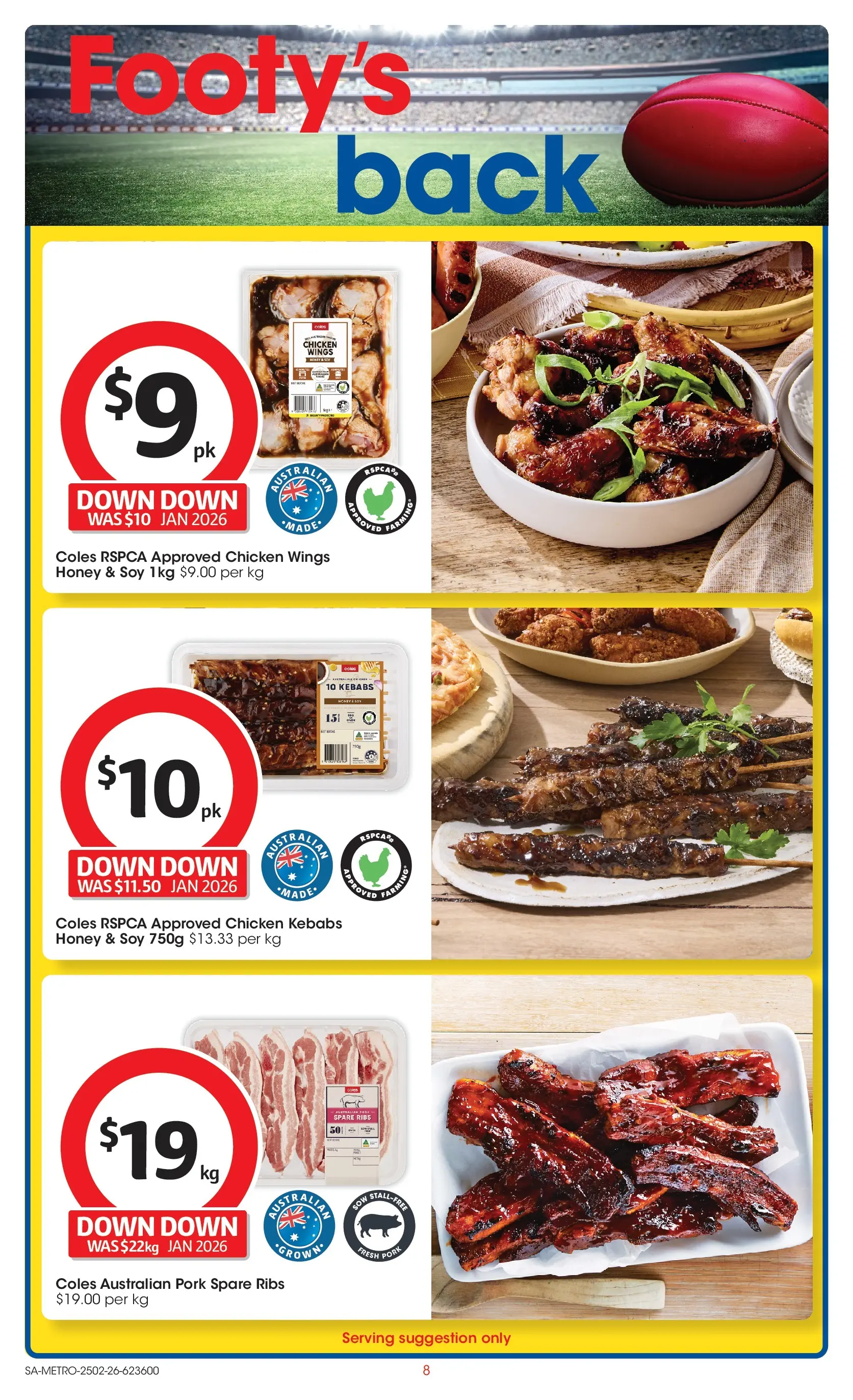 ﻿Coles catalogue valid from 25/02/2026 > Online Australia | Page: 8 | Products: Honey, Chicken, Pork