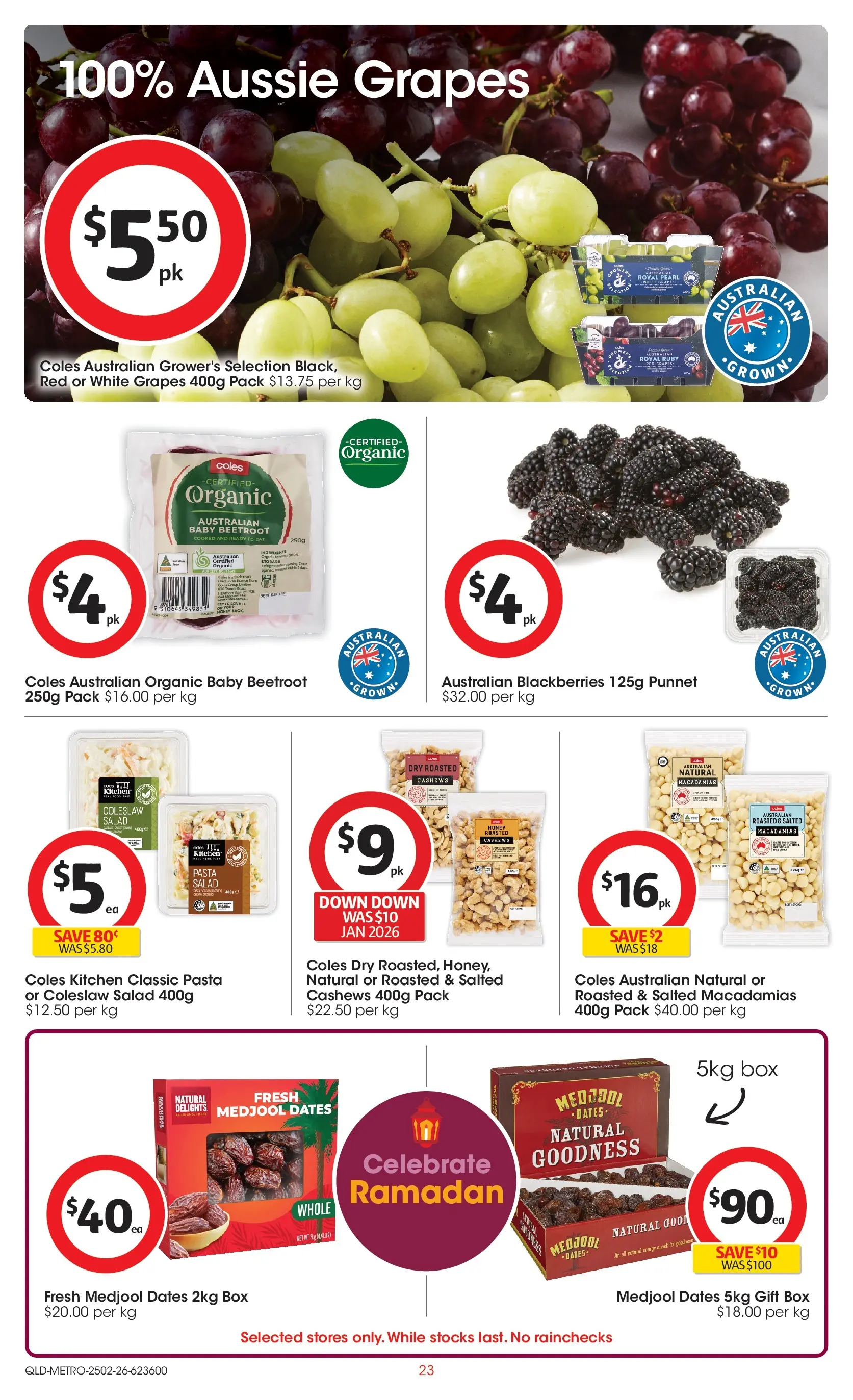 ﻿Coles catalogue valid from 25/02/2026 > Online Australia | Page: 23 | Products: Box, Pasta, Salad, Beetroot