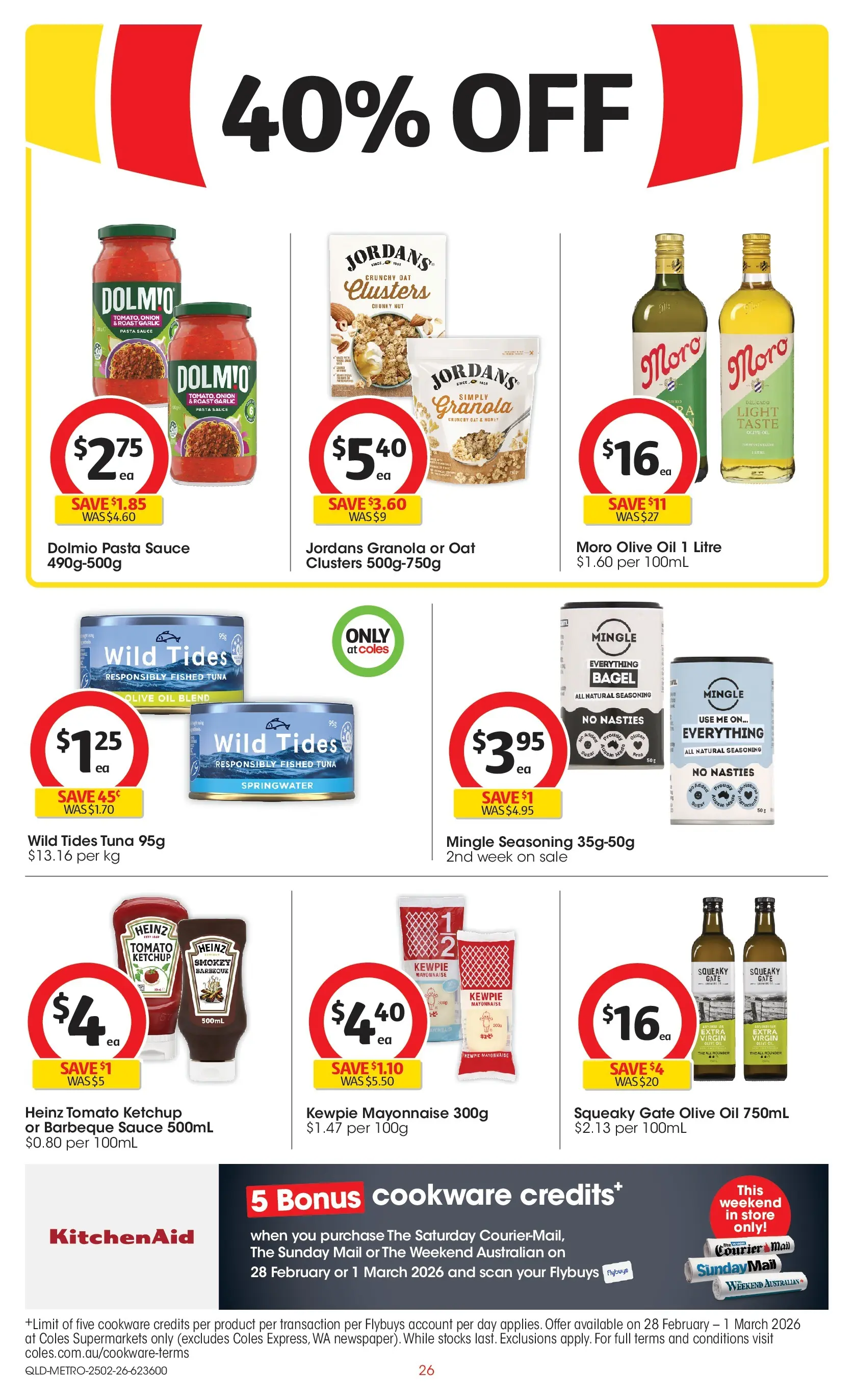﻿Coles catalogue valid from 25/02/2026 > Online Australia | Page: 26 | Products: Light, Pasta, Olive oil, Sauce