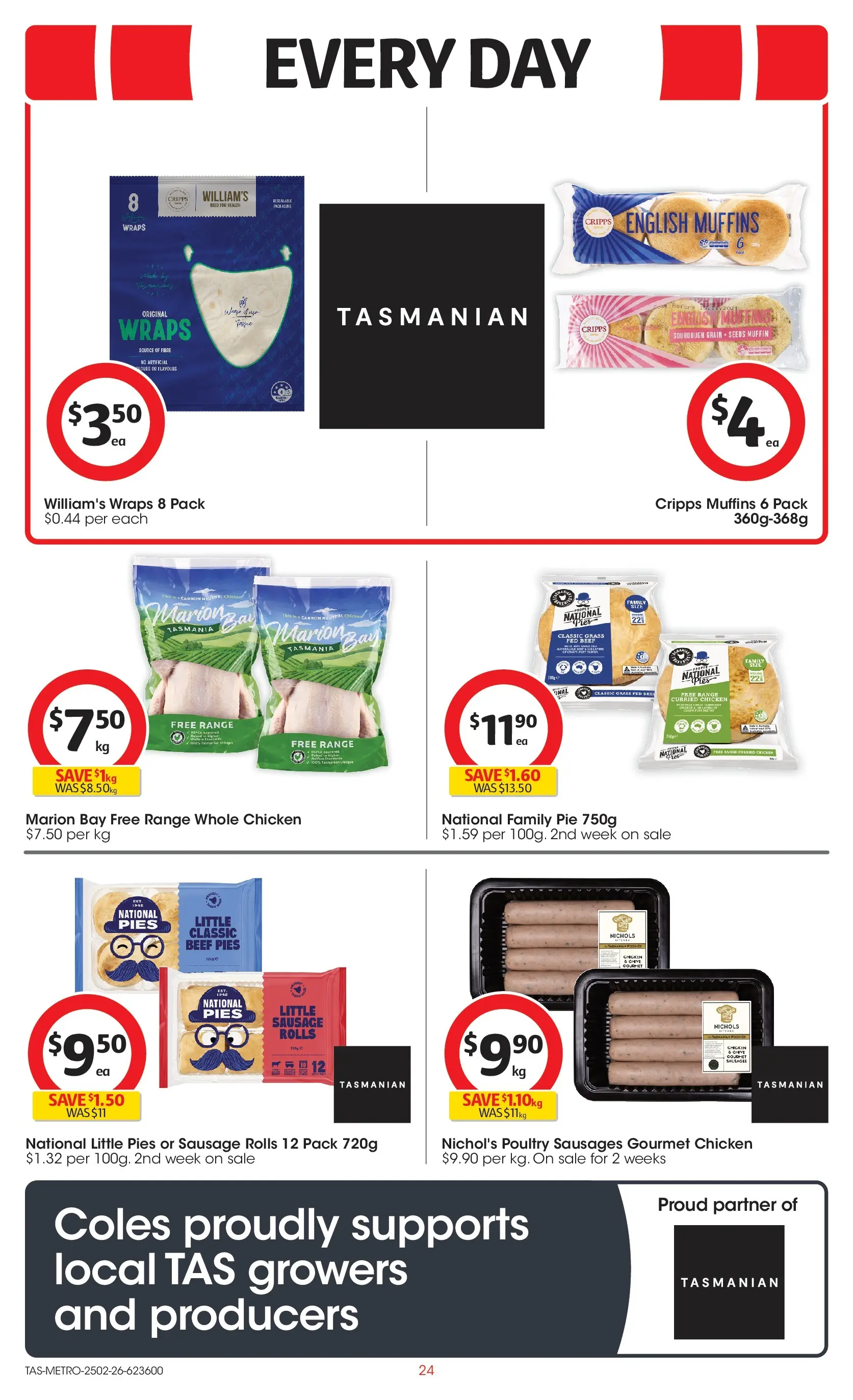﻿Coles catalogue valid from 24/02/2026 > Online Australia | Page: 24 | Products: Muffins, Beef, Seeds, Pies