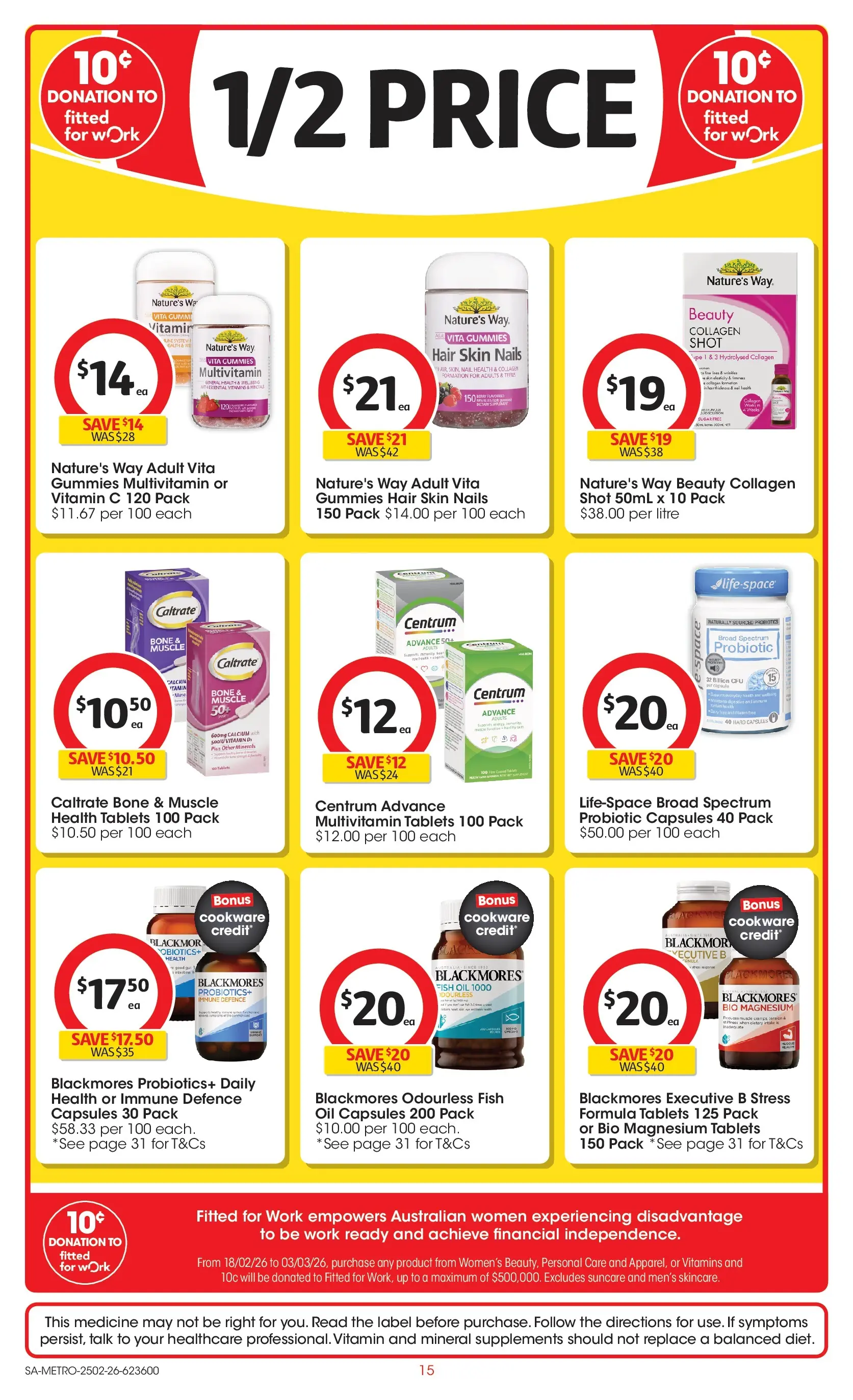 ﻿Coles catalogue valid from 25/02/2026 > Online Australia | Page: 15 | Products: Sugar, Collagen, Multivitamin, Vitamin
