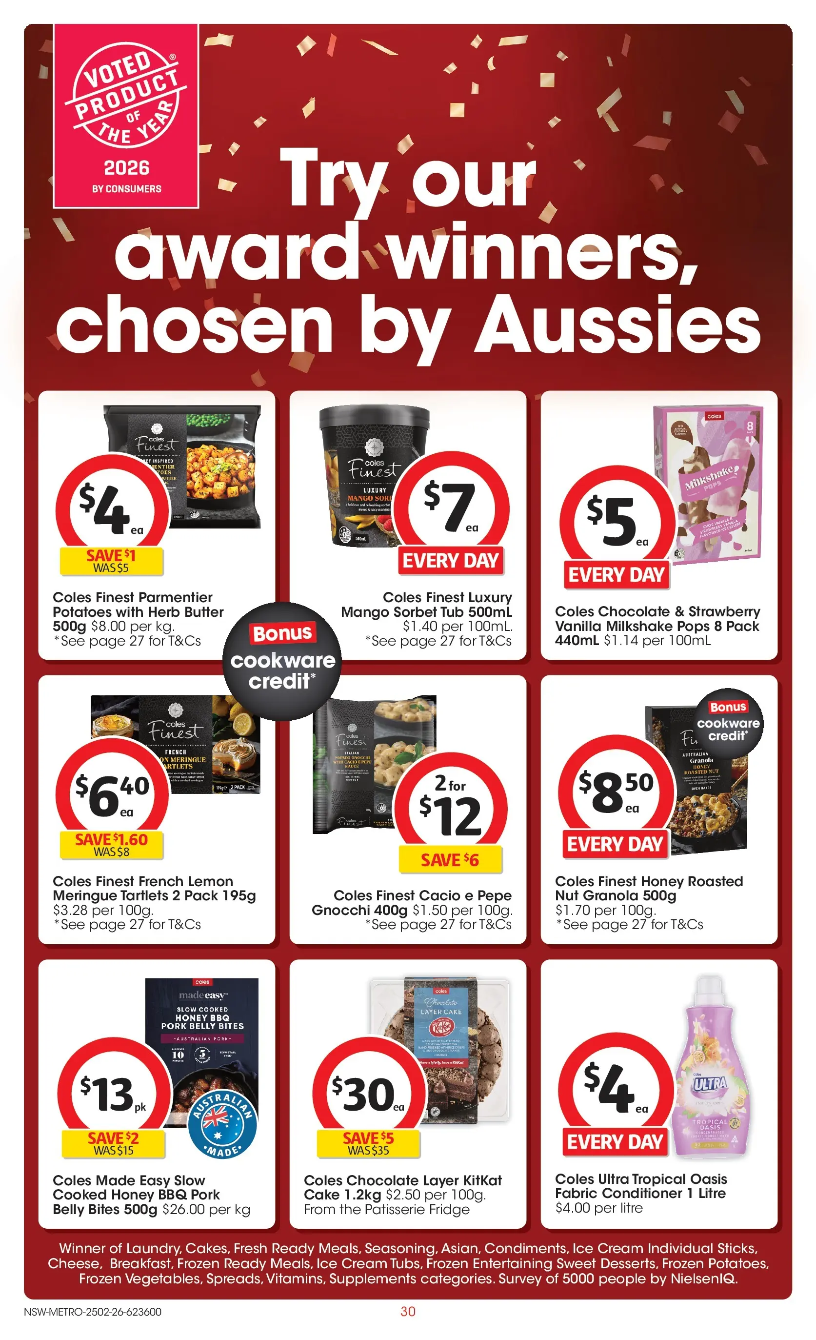 ﻿Coles catalogue valid from 25/02/2026 > Online Australia | Page: 30 | Products: Granola, Pork, Lemon, Fridge