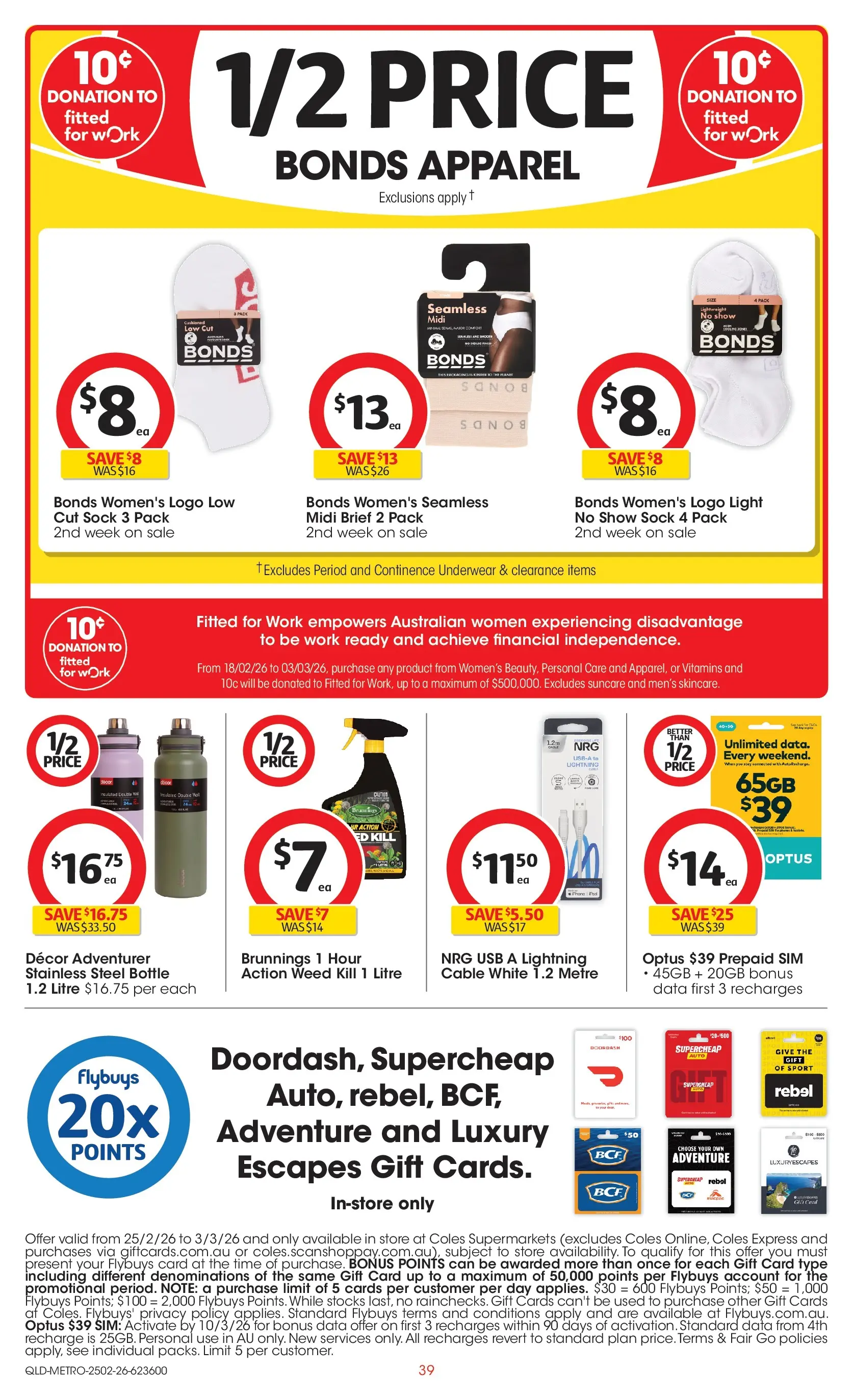 ﻿Coles catalogue valid from 25/02/2026 > Online Australia | Page: 39 | Products: Light, Weed, Cable, Usb