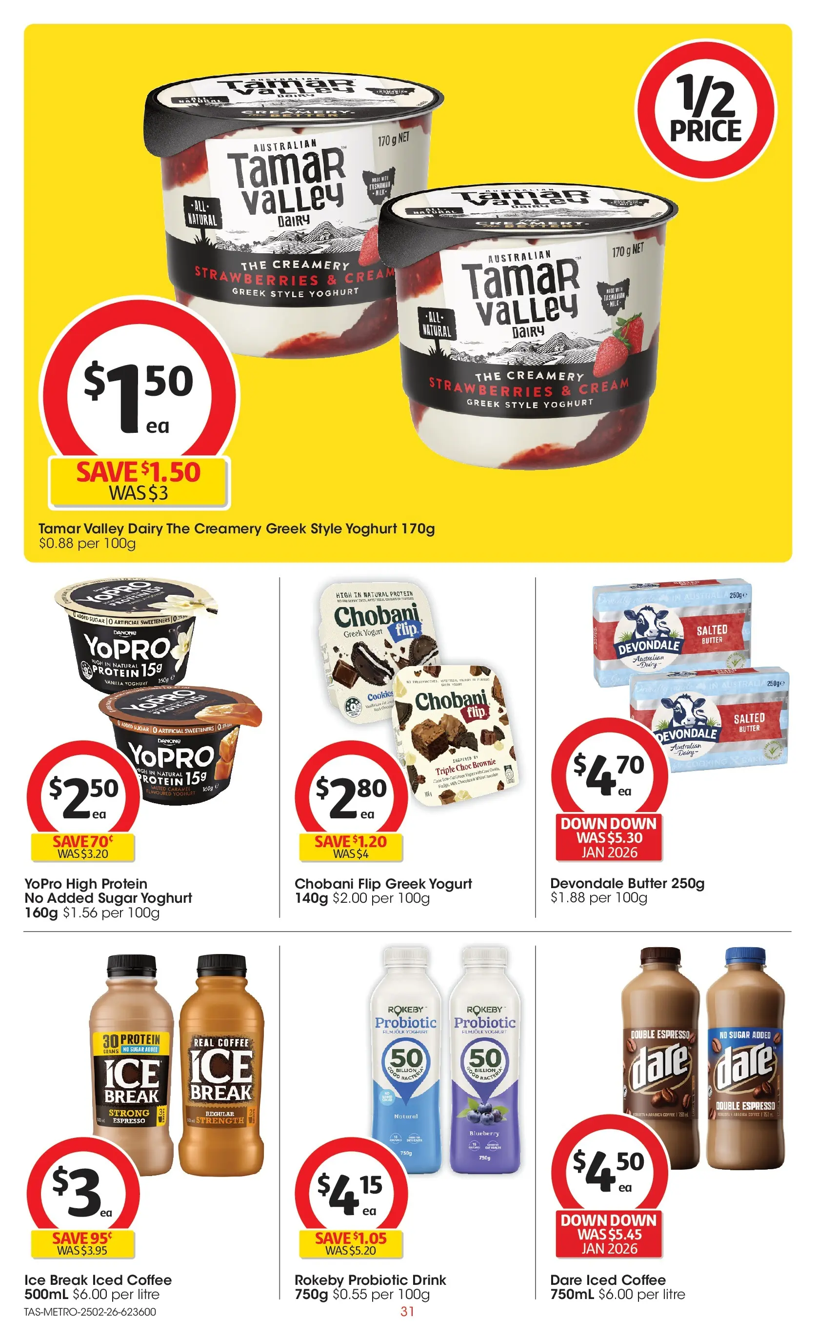 ﻿Coles catalogue valid from 24/02/2026 > Online Australia | Page: 31 | Products: Milk, Yoghurt, Cream, Sugar
