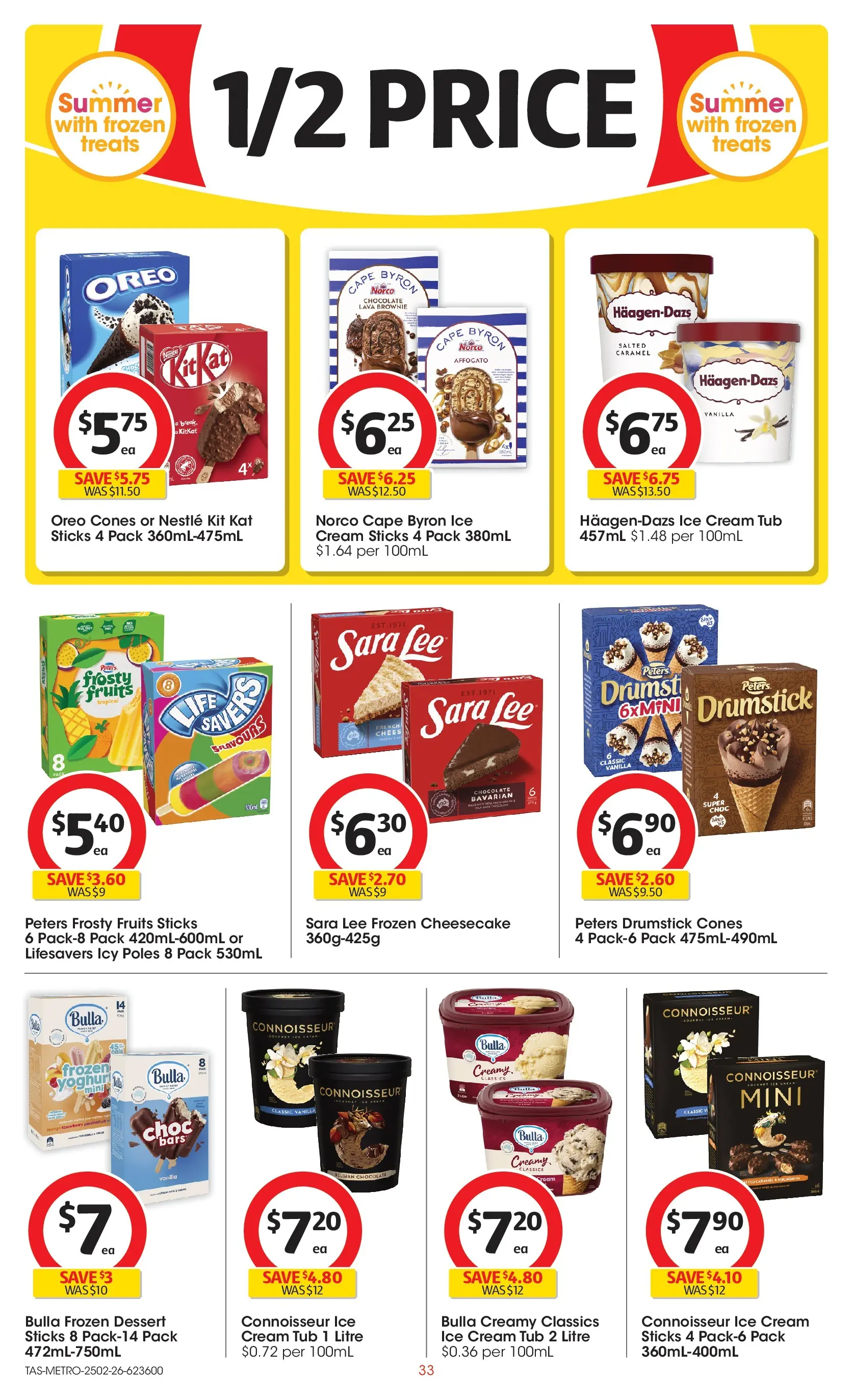 ﻿Coles catalogue valid from 24/02/2026 > Online Australia | Page: 33 | Products: Chocolate, Cream, Ice cream, Fruits