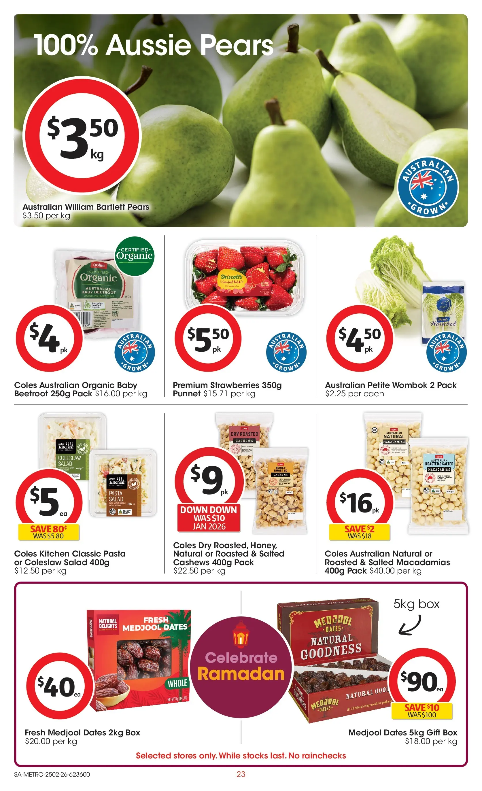 ﻿Coles catalogue valid from 25/02/2026 > Online Australia | Page: 23 | Products: Box, Strawberries, Pasta, Salad