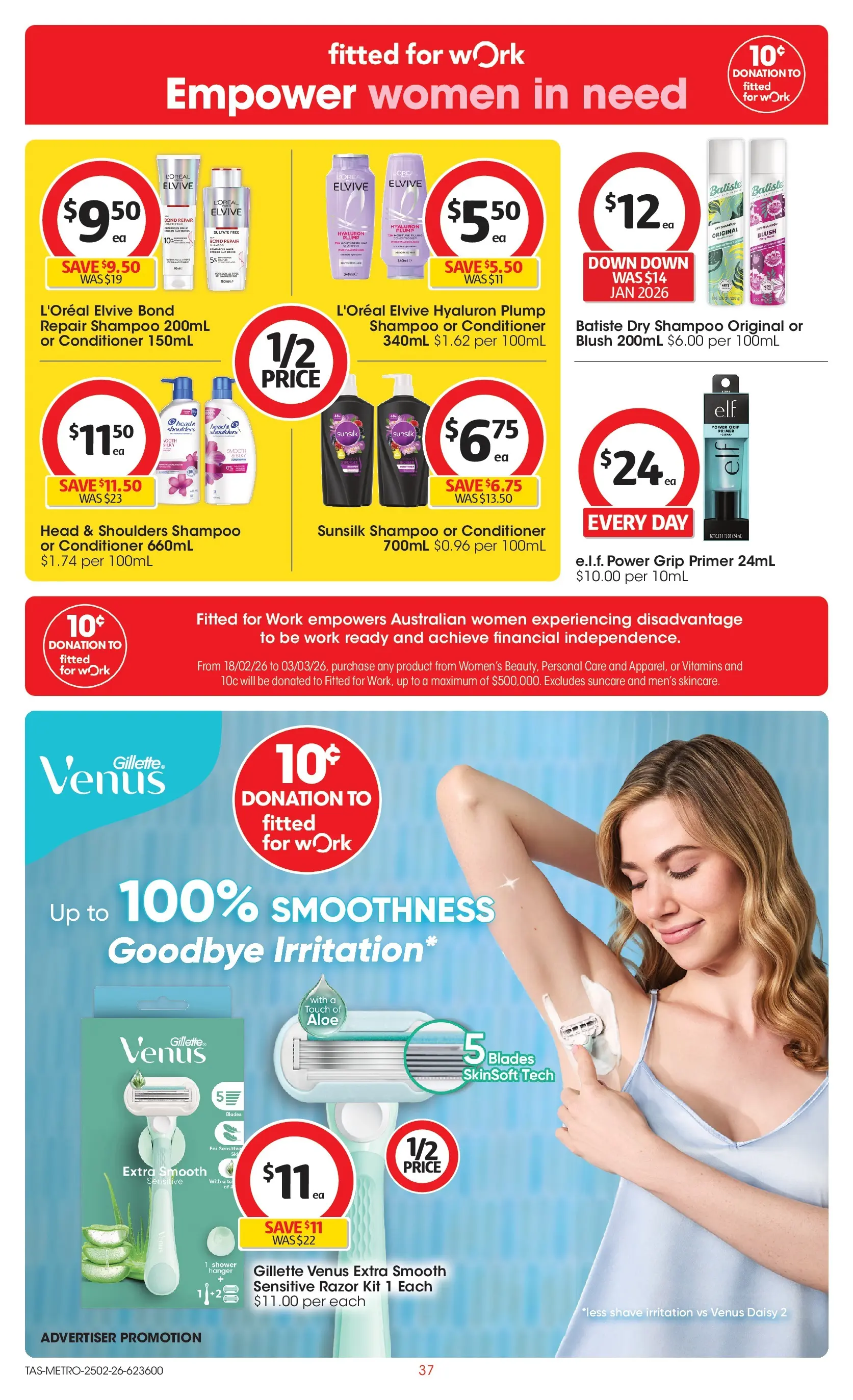 ﻿Coles catalogue valid from 24/02/2026 > Online Australia | Page: 37 | Products: Shower, Shampoo, Conditioner, Razor