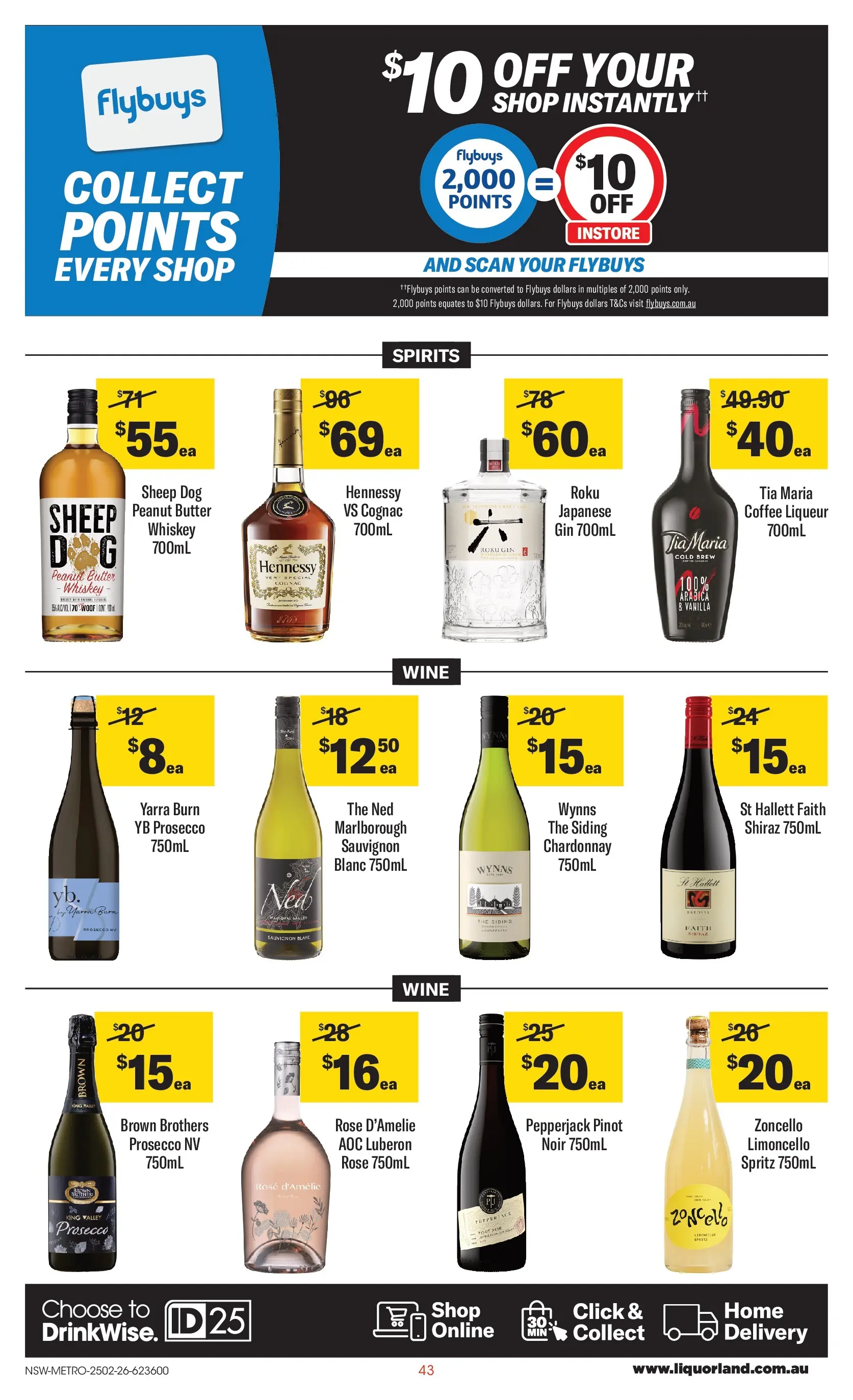 ﻿Coles catalogue valid from 25/02/2026 > Online Australia | Page: 43 | Products: Butter, Wine, Gin, Whiskey
