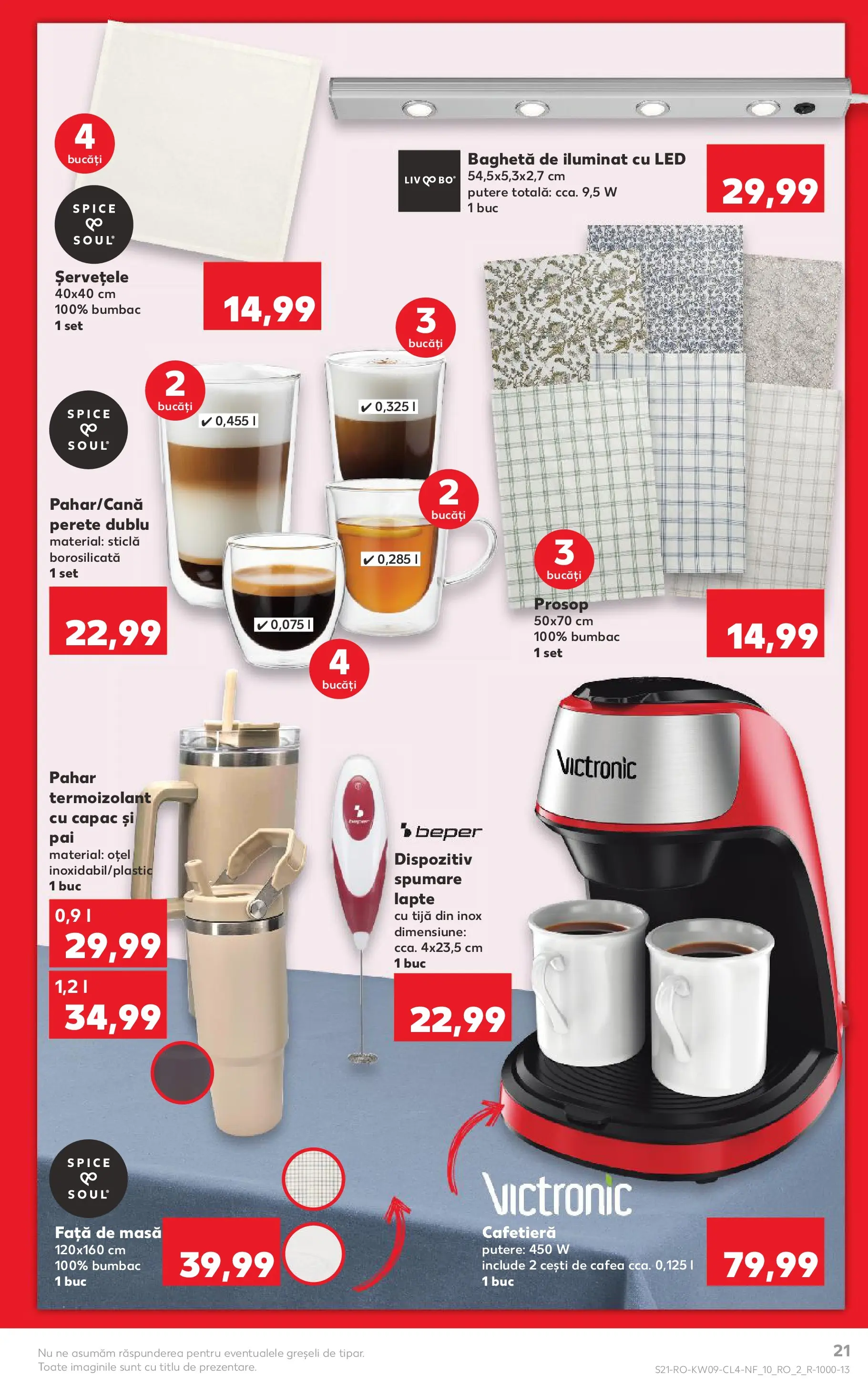 Catalog Kaufland - Comarnic 24.02.2026 - Revista si Oferta | Pagină: 21 | Produse: Cafetieră, Față de masă, Masă, Lapte