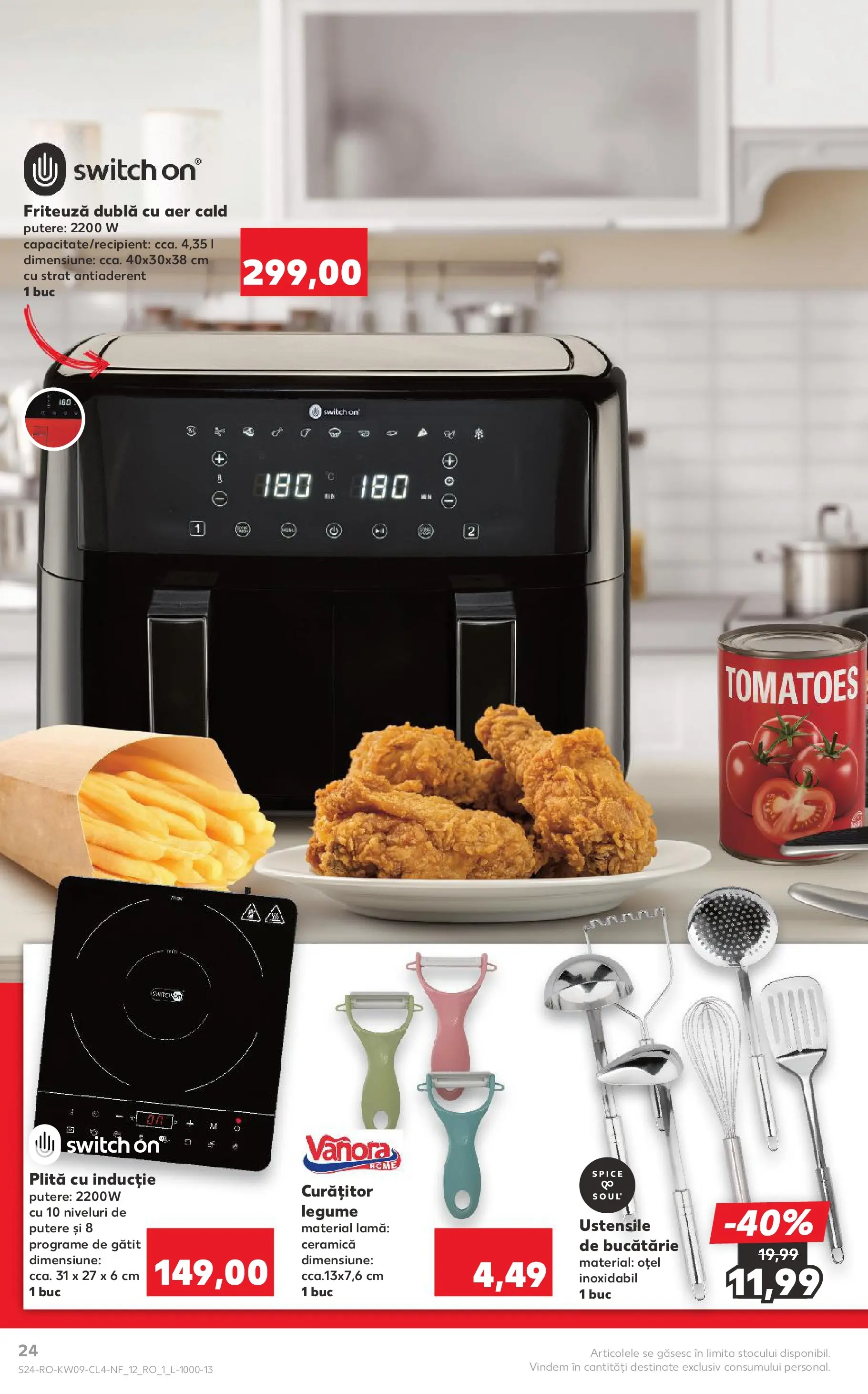 Catalog Kaufland - Viseu de Sus 25.02.2026 - Revista si Oferta | Pagină: 24 | Produse: Plită, Friteuză, Bucătărie, Legume