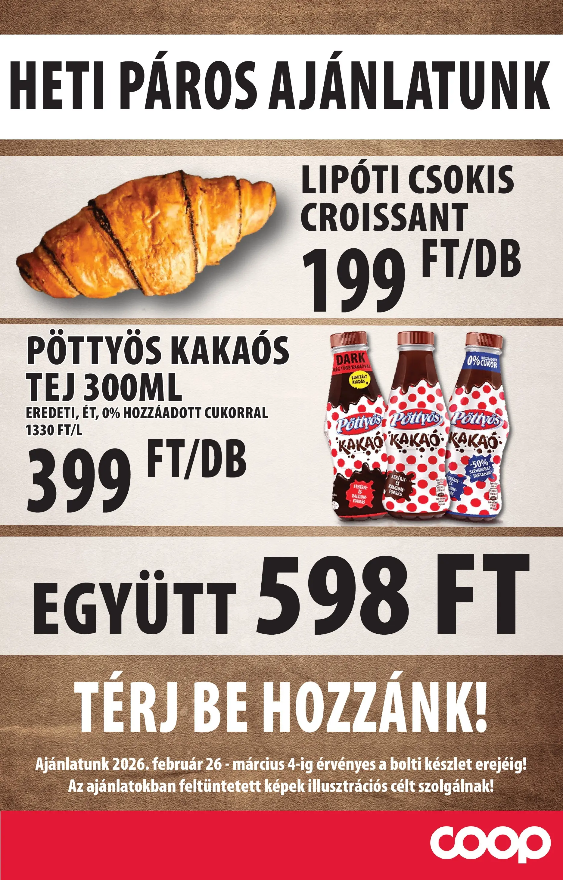 COOP Szolnok Akciós újság Tiszafüred - 2026.02.26. -tól/töl > akció, lapozható szórólap 🛍️ | Oldal: 3 | Termékek: Croissant, Fehérje, Tej