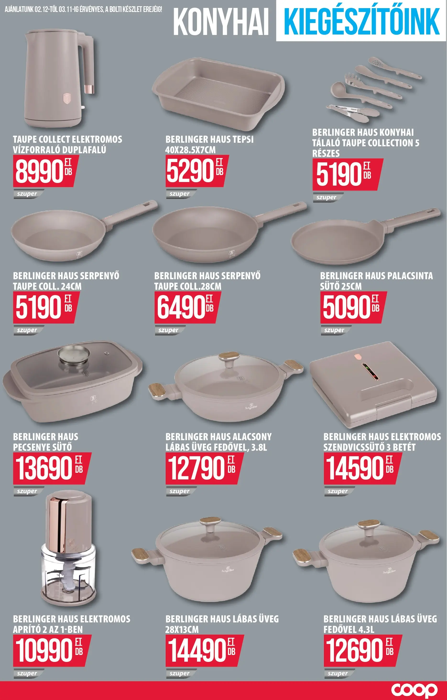 COOP Szolnok Akciós újság Tiszafüred - 2026.02.26. -tól/töl > akció, lapozható szórólap 🛍️ | Oldal: 5 | Termékek: Aprító, Sütő, Vízforraló, Szendvicssütő