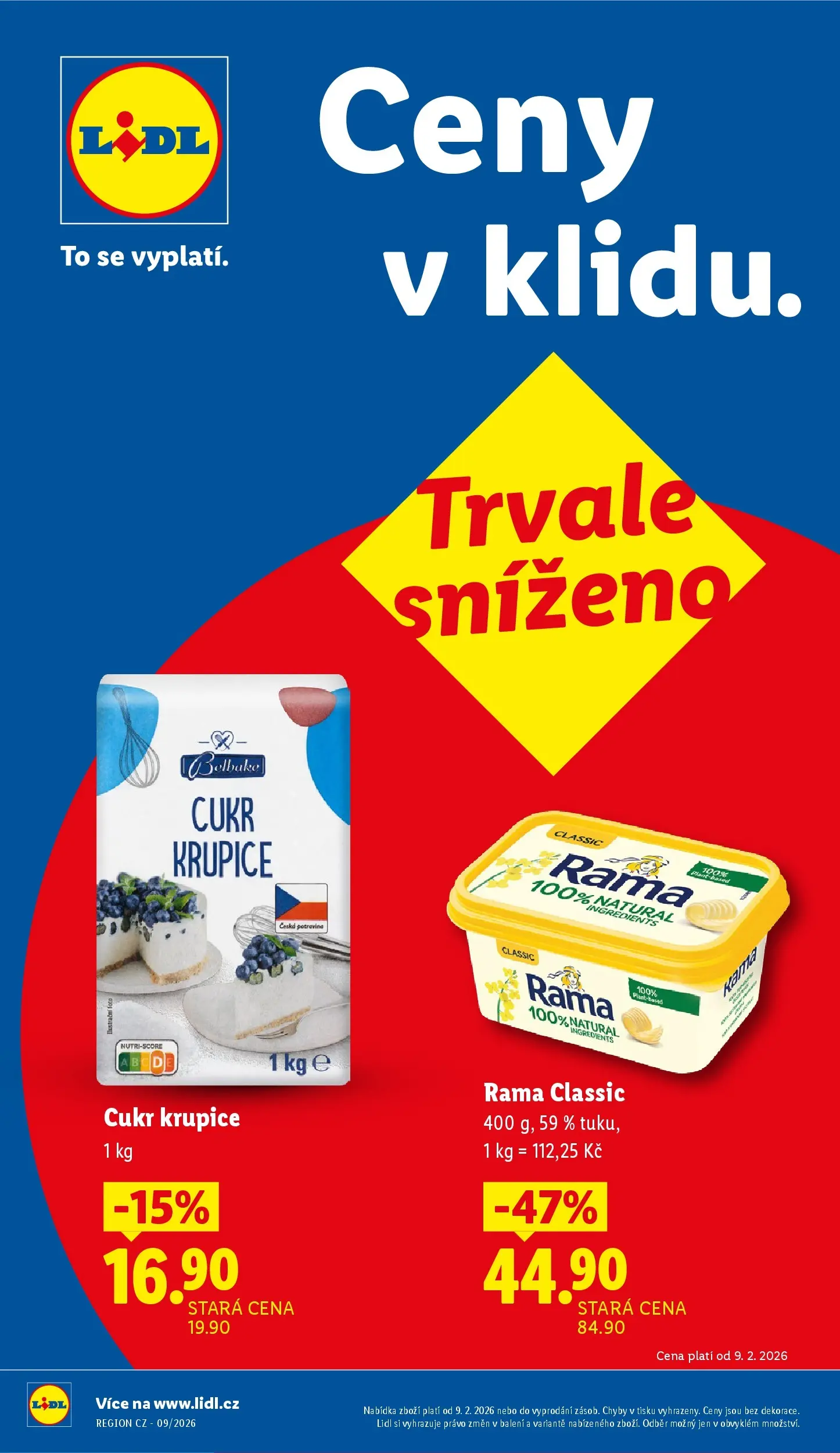 Lidl leták od 25.02.2026 - Nový akční leták | Strana: 9 | Produkty: Cukr krupice, Krupice, Rama, Cukr