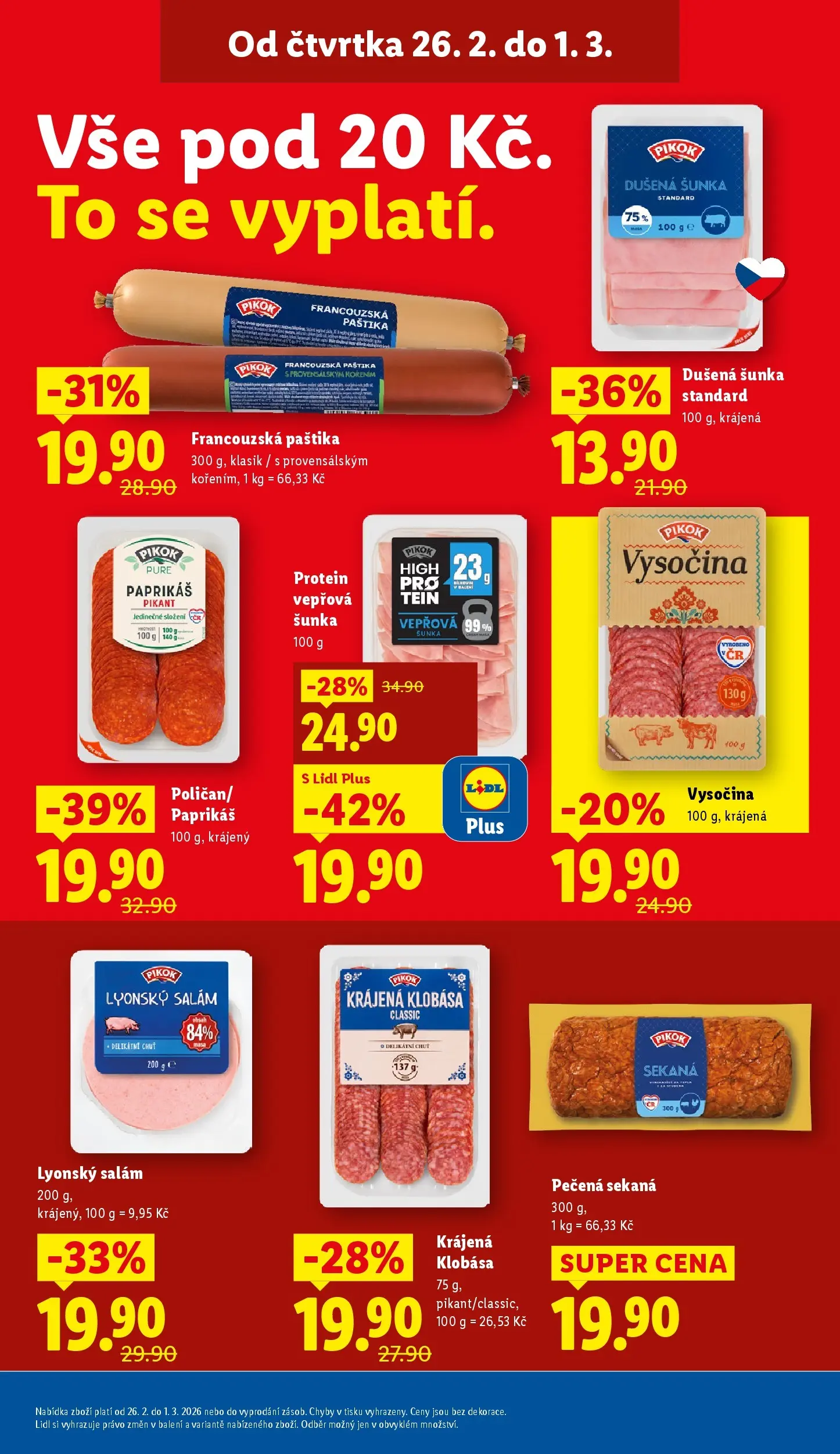Lidl leták od 25.02.2026 - Nový akční leták | Strana: 15 | Produkty: Šunka, Sekaná, Paštika, Pikok