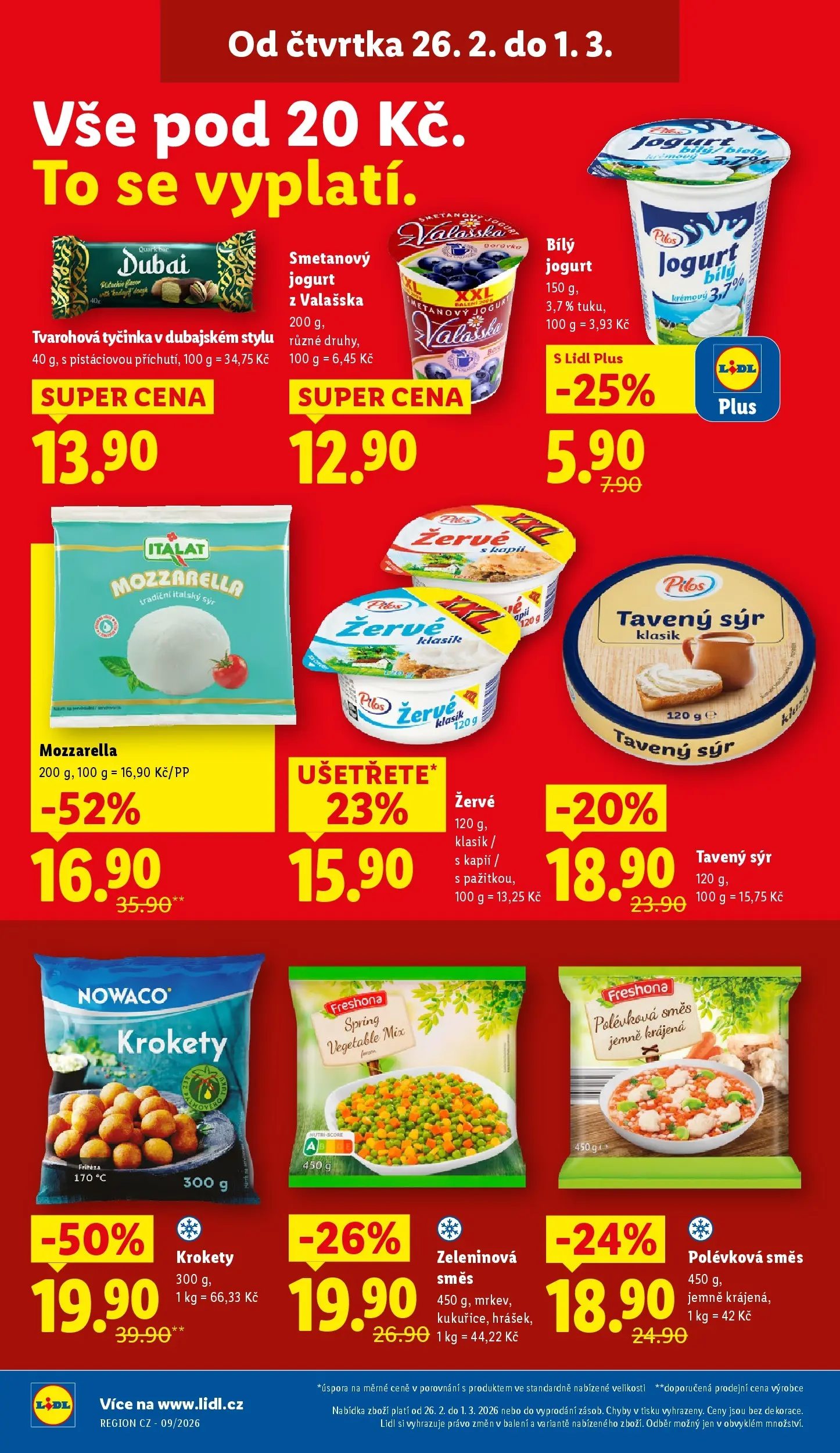 Lidl leták od 25.02.2026 - Nový akční leták | Strana: 16 | Produkty: Jogurt, Fritéza, Hrášek, Mozzarella
