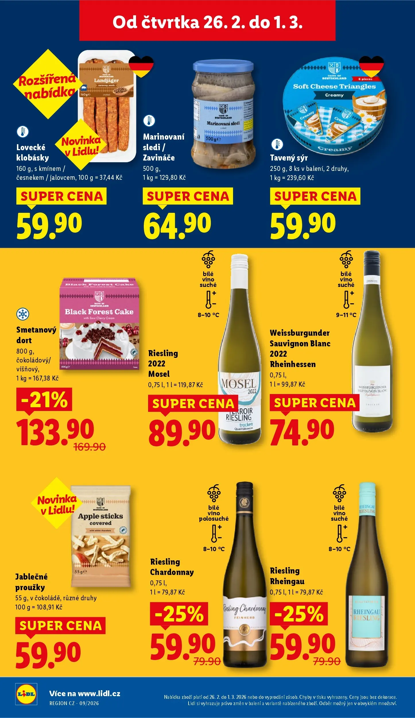 Lidl leták od 25.02.2026 - Nový akční leták | Strana: 24 | Produkty: Bílé víno, Víno, Riesling, Klobásky