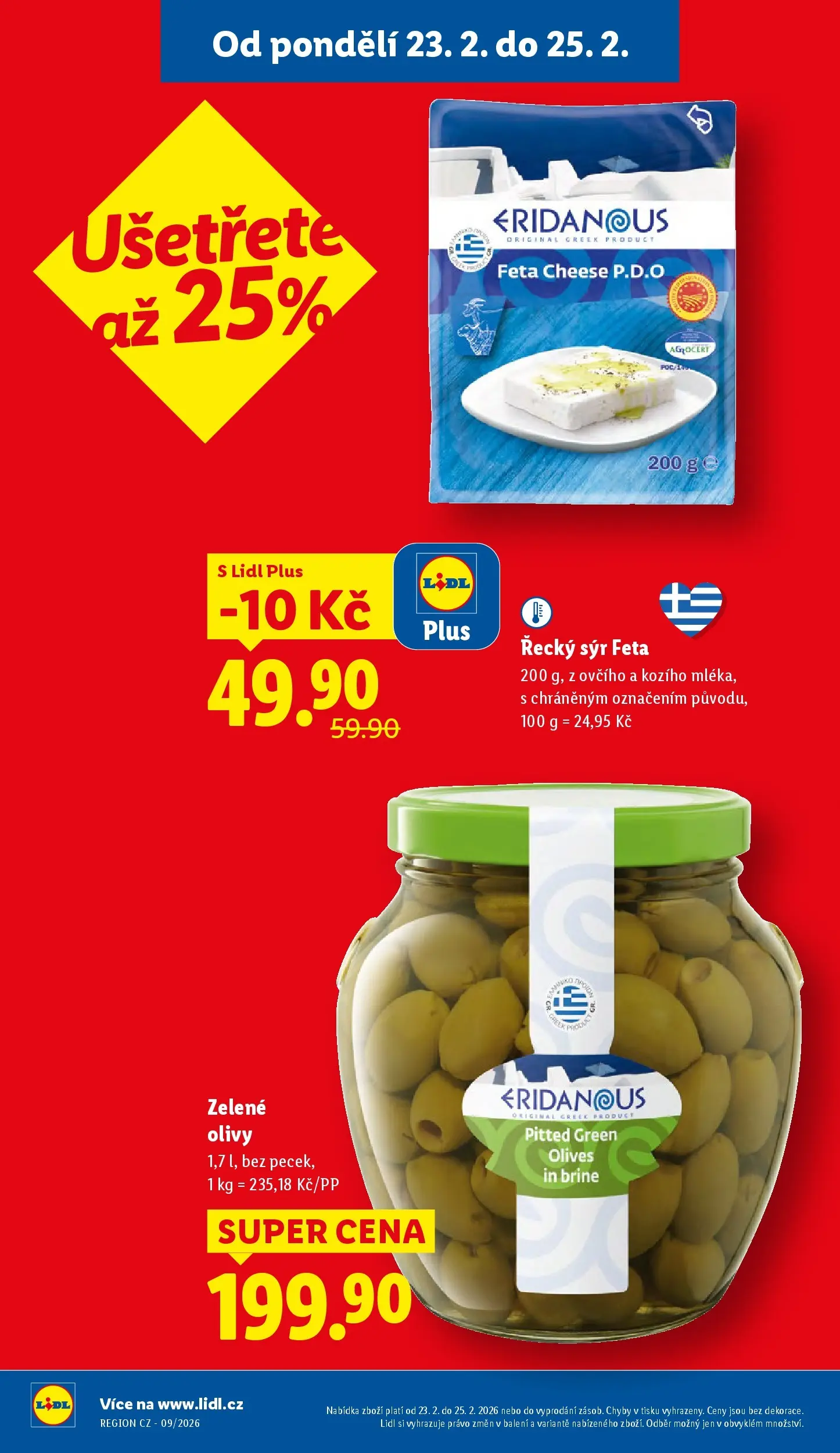 Lidl leták od 22.02.2026 - Nový akční leták | Strana: 4 | Produkty: Sýr, Olivy, Feta
