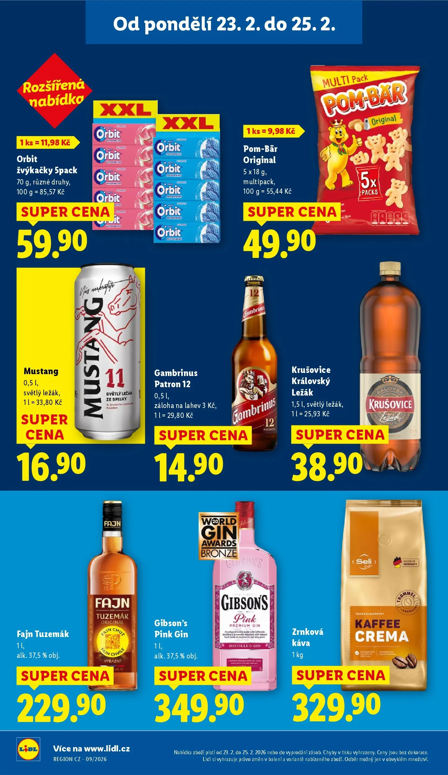 Lidl leták od 22.02.2026 - Nový akční leták | Strana: 16 | Produkty: Káva, Gin, Gin pink, Crema
