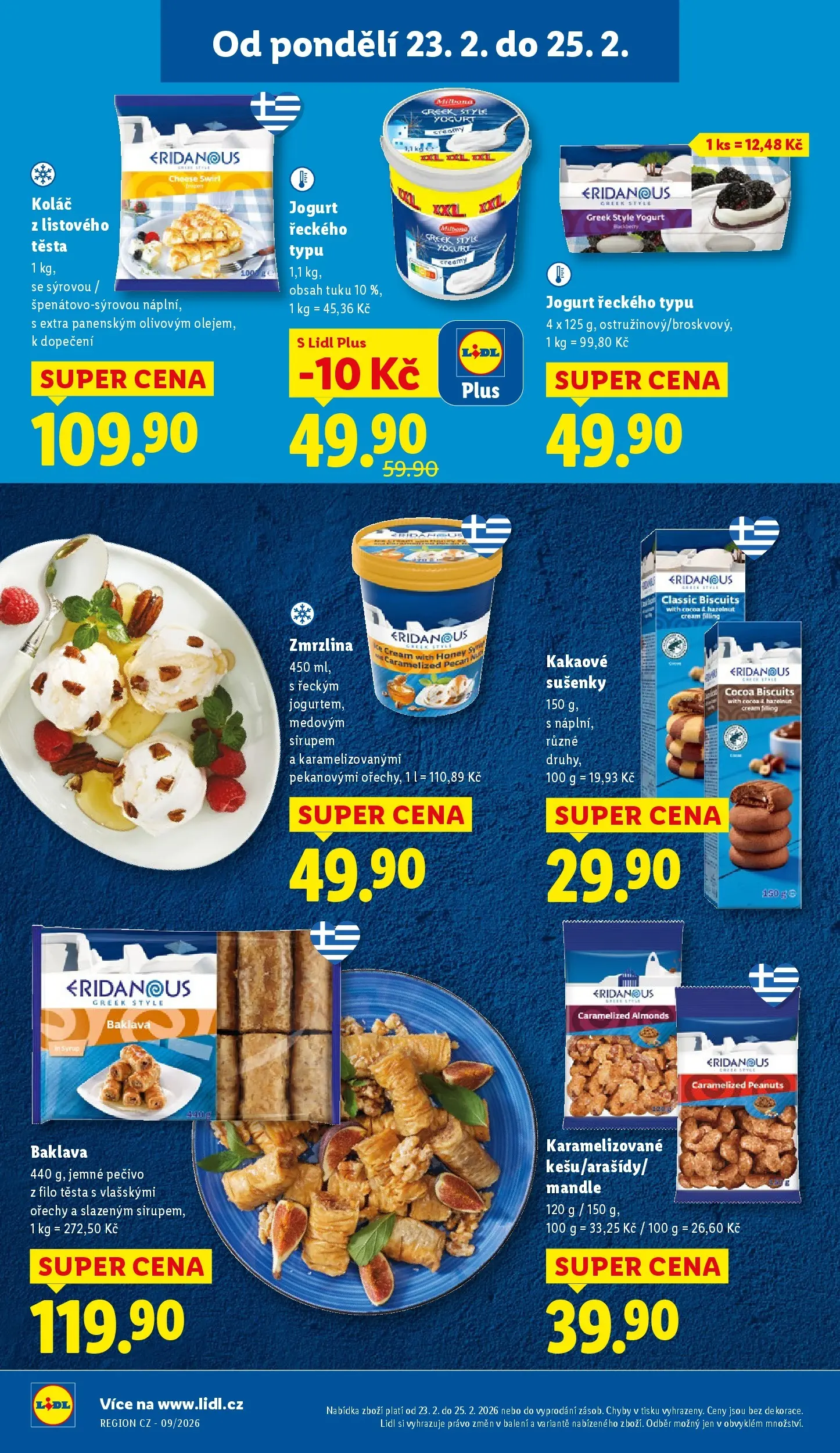Lidl leták od 22.02.2026 - Nový akční leták | Strana: 20 | Produkty: Jogurt, Pečivo, Mandle, Baklava