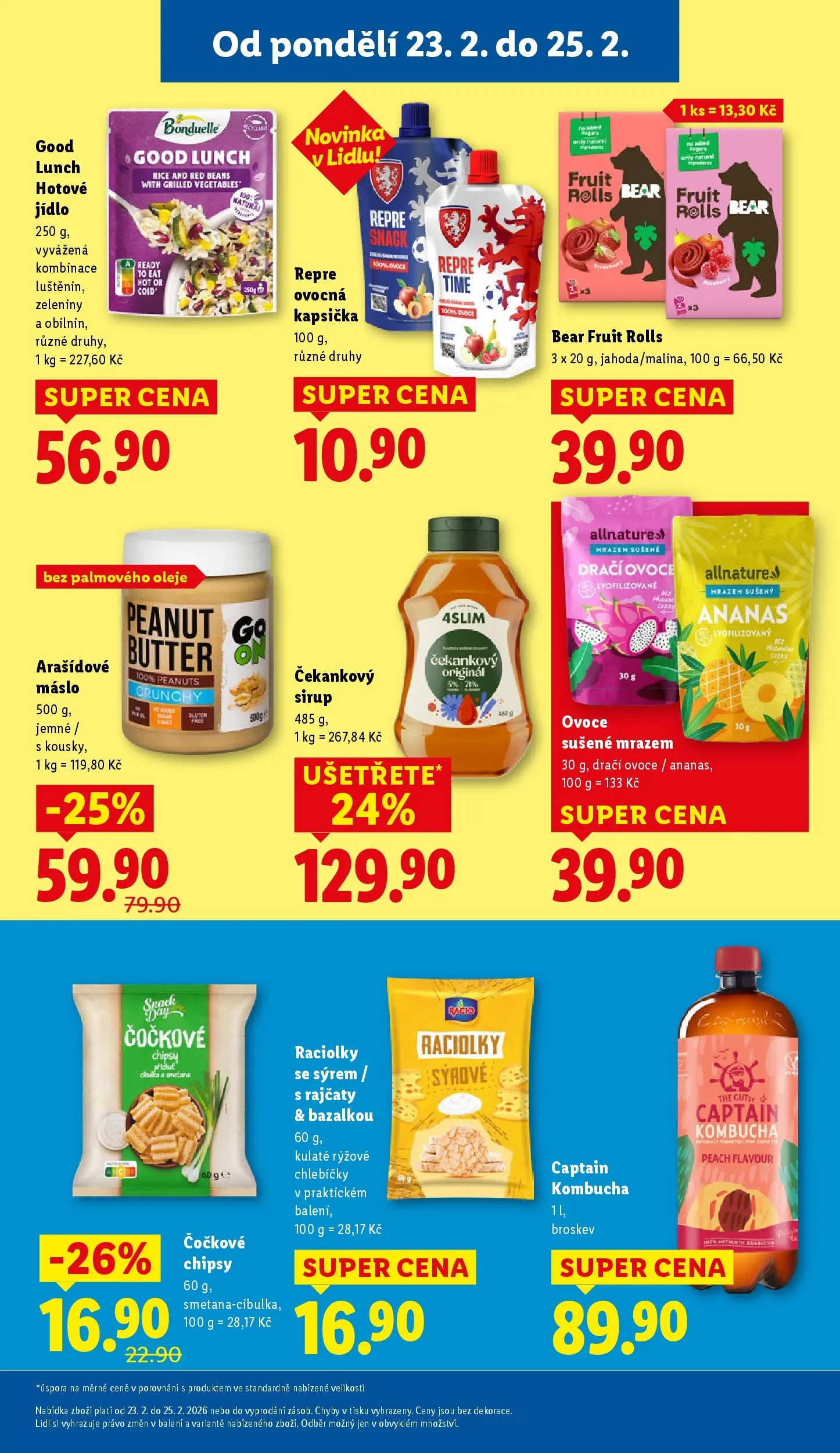 Lidl leták od 22.02.2026 - Nový akční leták | Strana: 23 | Produkty: Ovoce, Máslo, Kombucha, Čekankový sirup