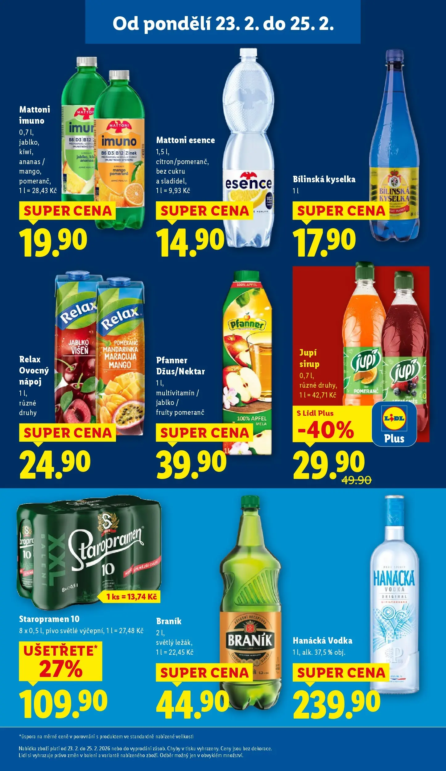 Lidl leták od 22.02.2026 - Nový akční leták | Strana: 25 | Produkty: Maracuja, Mattoni, Bílinská Kyselka, Braník
