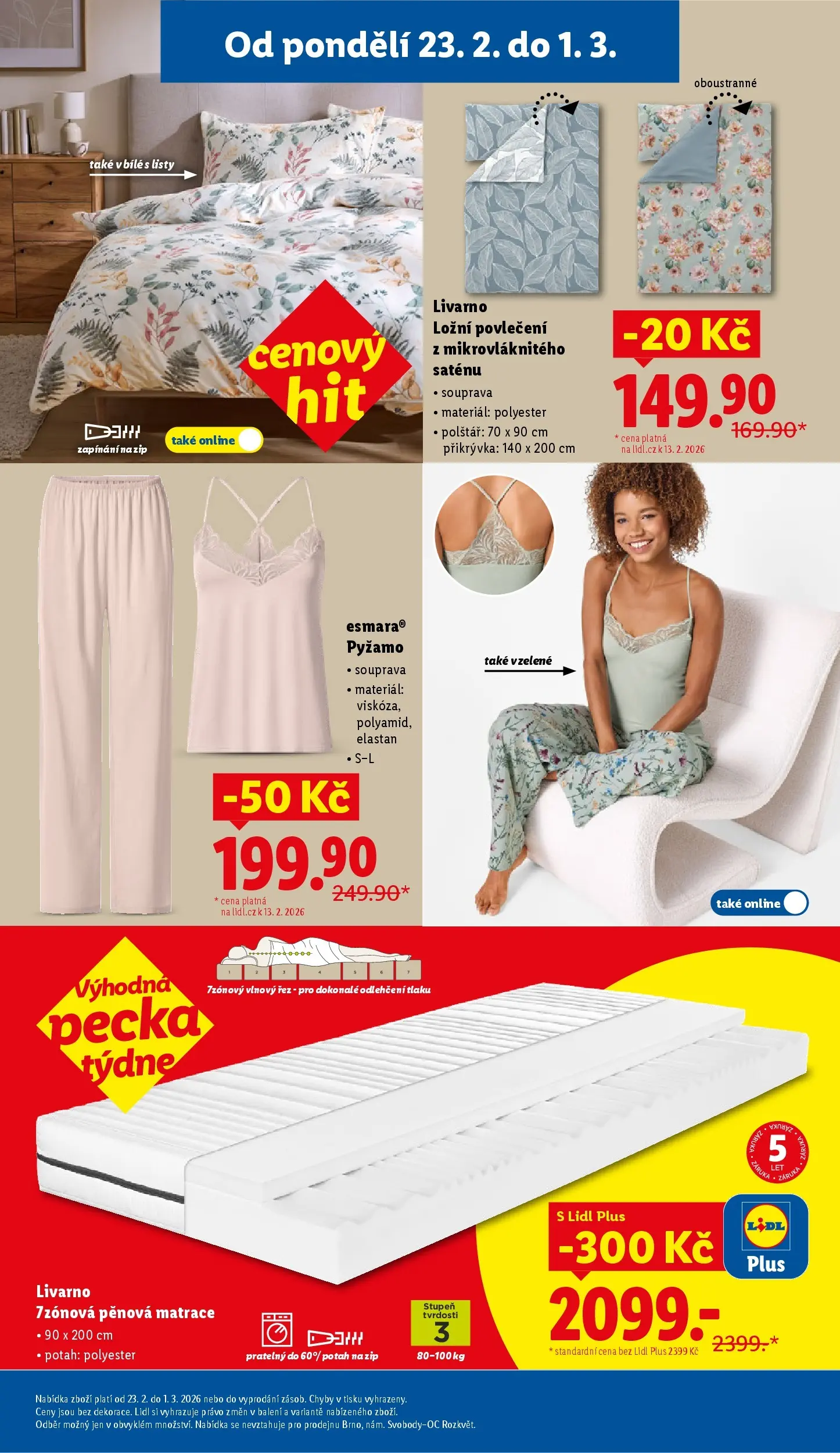 Lidl leták od 22.02.2026 - Nový akční leták | Strana: 31 | Produkty: Povlečení, Matrace, Polštář, Přikrývka