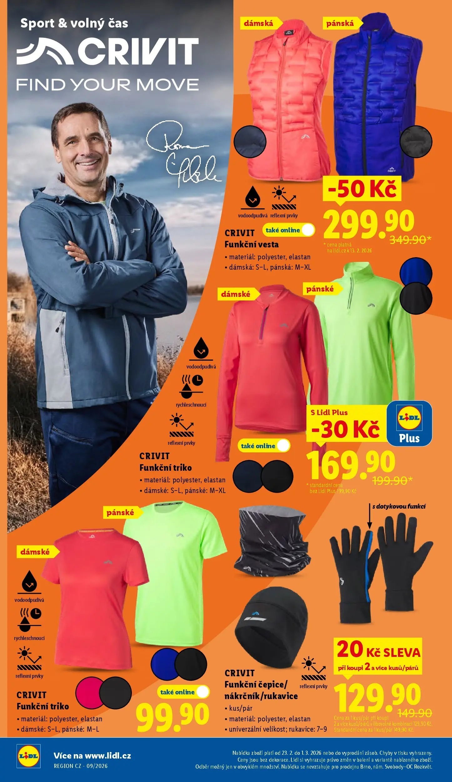 Lidl leták od 22.02.2026 - Nový akční leták | Strana: 36 | Produkty: Vesta, Rukavice, Funkční triko