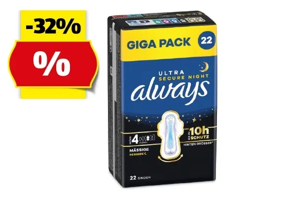 ALWAYS Always Ultra Binden Gigapack 34/28/26/22/20 St&uuml;ck