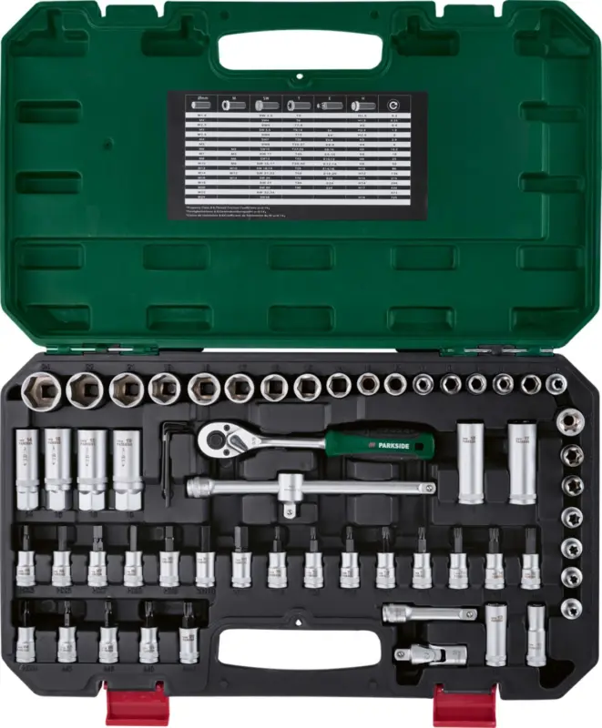 Parkside&reg; Комплект тресчотки с накрайници