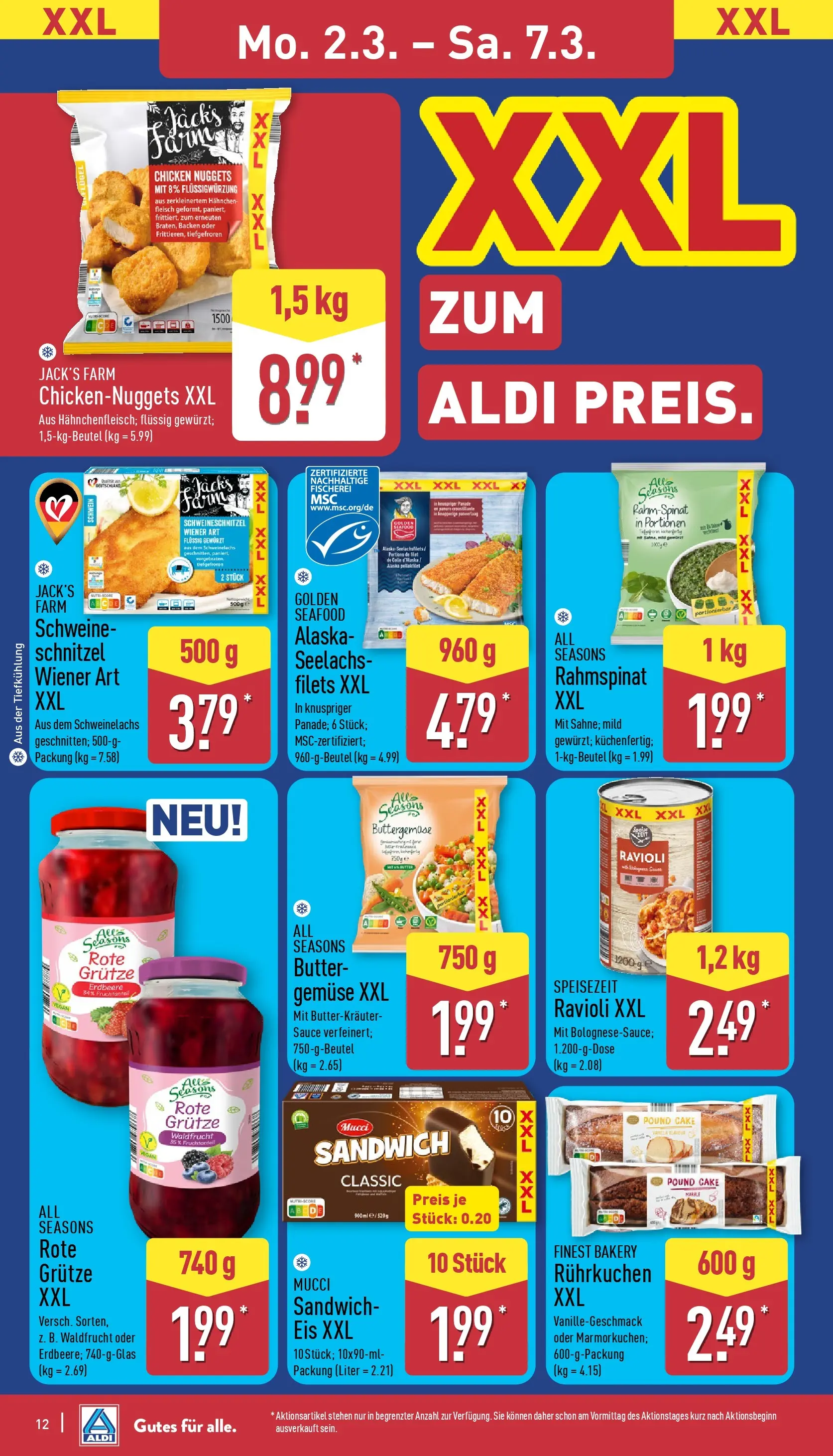 Aldi Wochenangebote (ab 02.03.2026) » Angebote Online | Seite: 17 | Produkte: Hahnchen, Butter, Gemüse, Eis