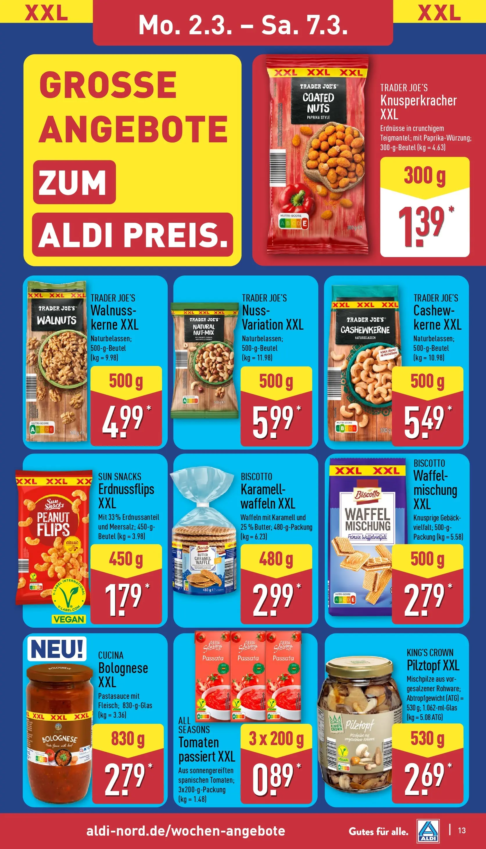 Aldi Wochenangebote (ab 02.03.2026) » Angebote Online | Seite: 18 | Produkte: Erdnüsse, Butter, Tomaten, Waffeln