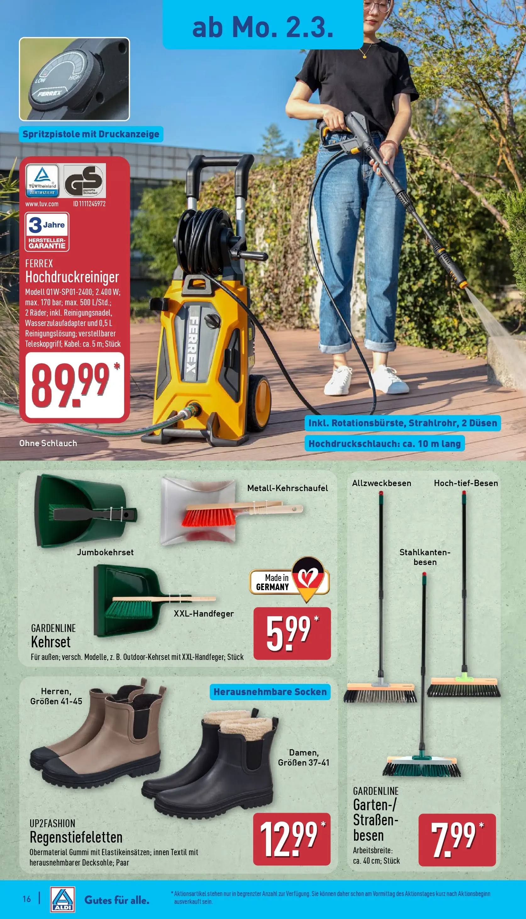 Aldi Wochenangebote (ab 02.03.2026) » Angebote Online | Seite: 21 | Produkte: Kabel, Up2fashion, Socken, Hochdruckreiniger