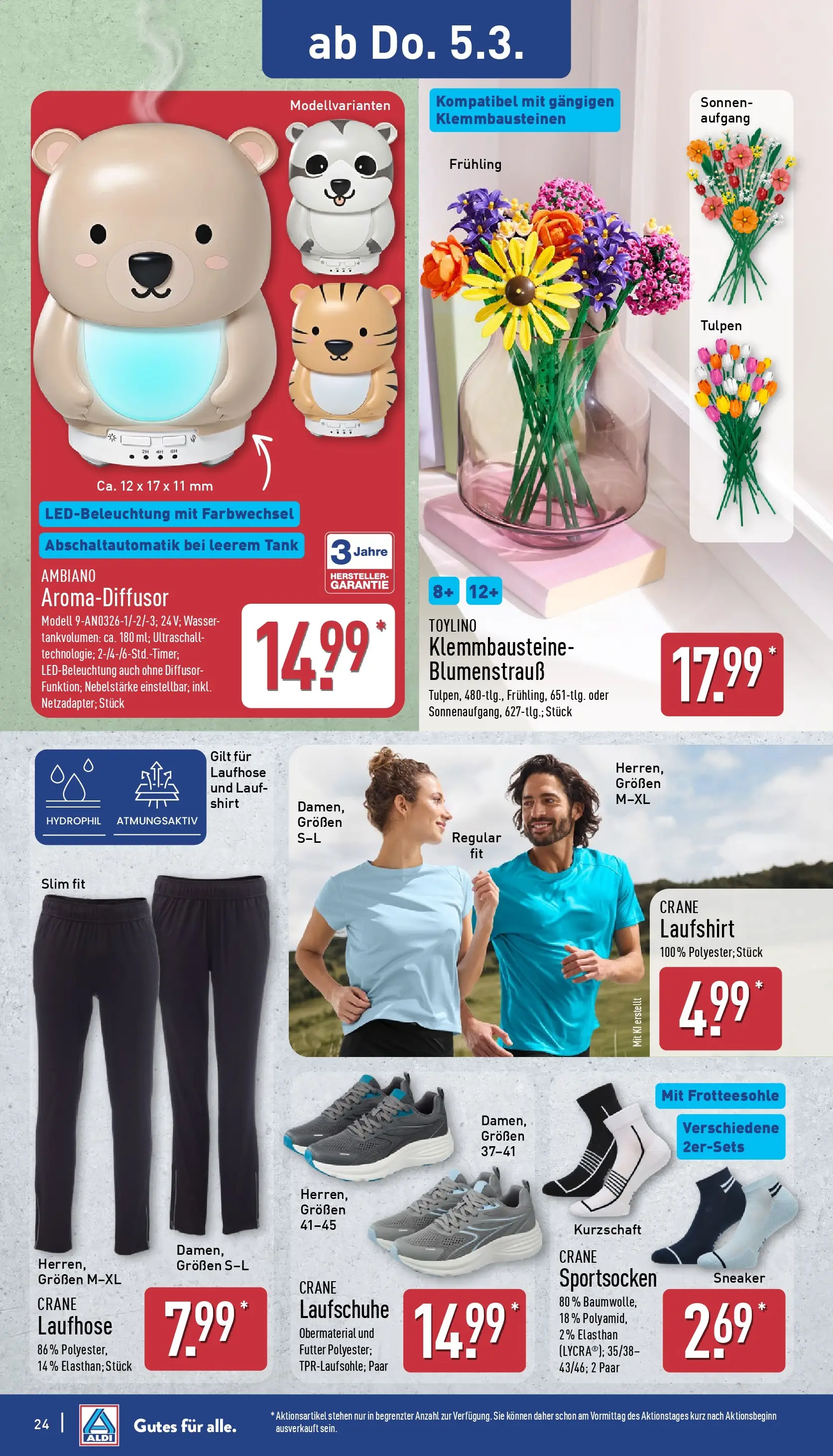Aldi Wochenangebote (ab 02.03.2026) » Angebote Online | Seite: 29 | Produkte: Shirt, Laufschuhe, Wasser