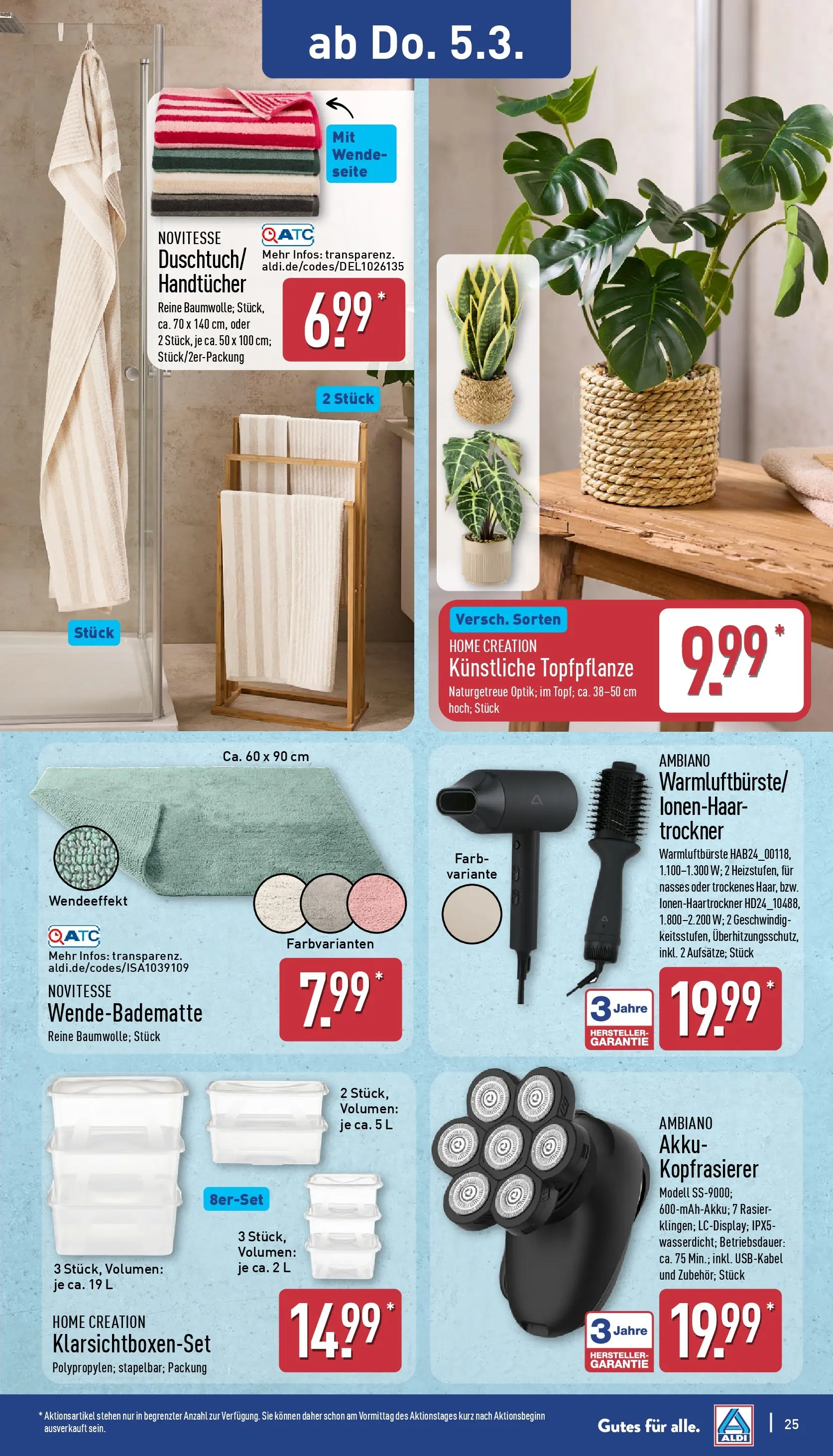 Aldi Wochenangebote (ab 02.03.2026) » Angebote Online | Seite: 30 | Produkte: Trockner, Home creation