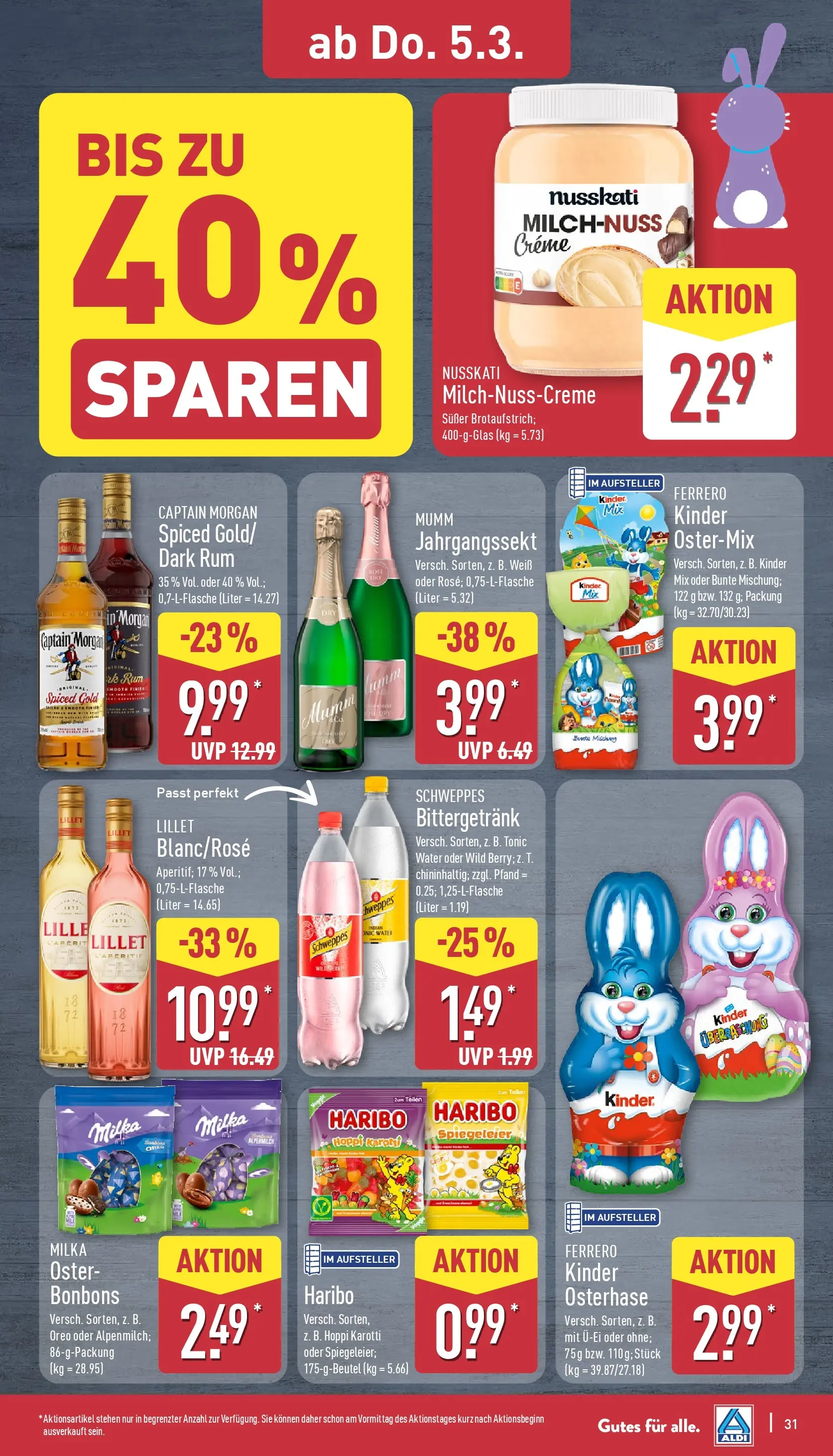 Aldi Wochenangebote (ab 02.03.2026) » Angebote Online | Seite: 36 | Produkte: Haribo, Milka, Creme, Captain morgan