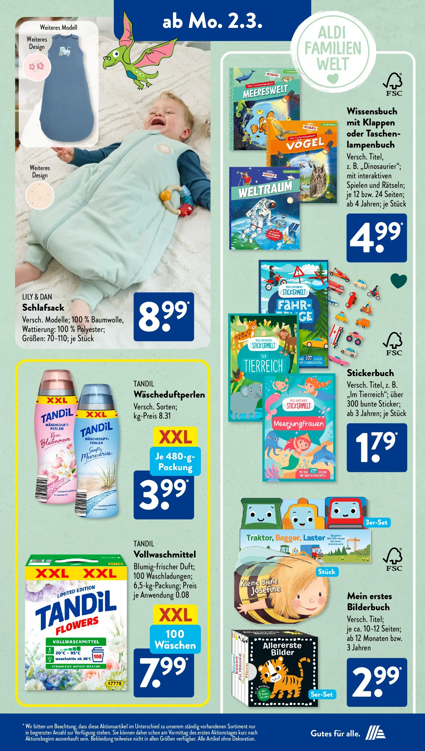 Aldi Süd Wochenangebote (ab 02.03.2026) zum Blättern | Seite: 15 | Produkte: Schlafsack, Bilder, Bekleidung