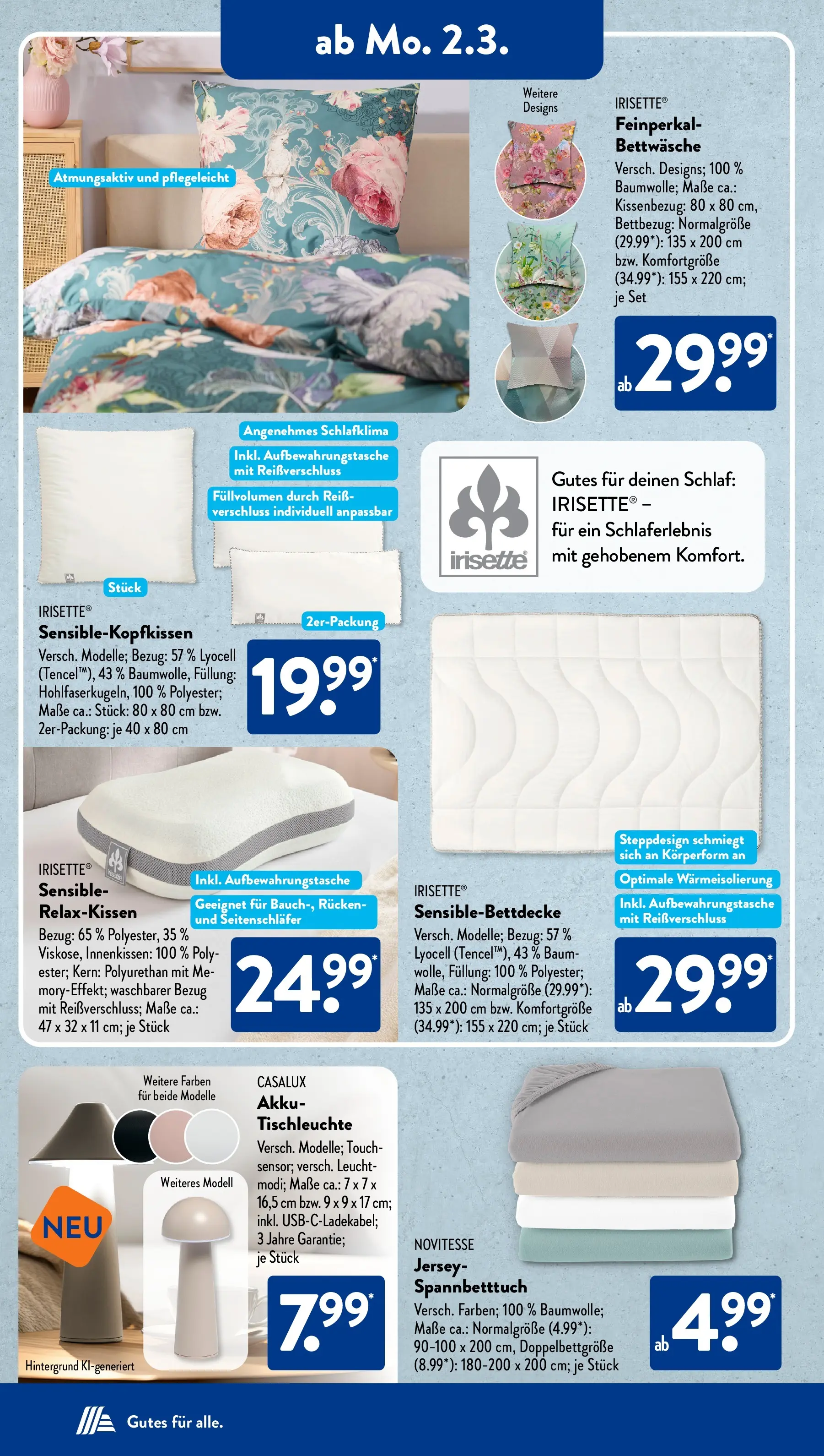 Aldi Süd Wochenangebote (ab 02.03.2026) zum Blättern | Seite: 16 | Produkte: Bettwäsche