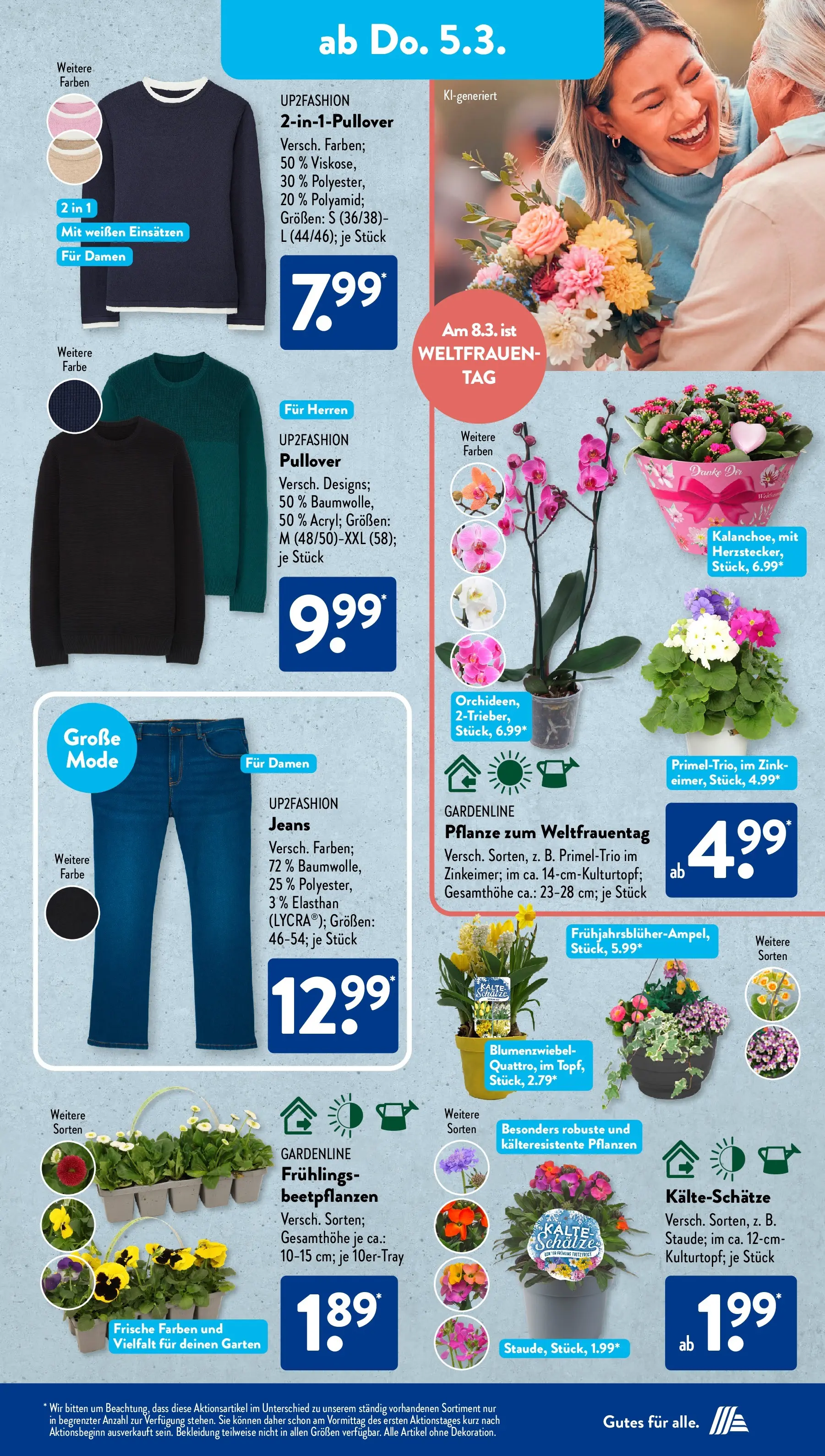 Aldi Süd Wochenangebote (ab 02.03.2026) zum Blättern | Seite: 19 | Produkte: Up2fashion, Bekleidung, Pullover, Jeans