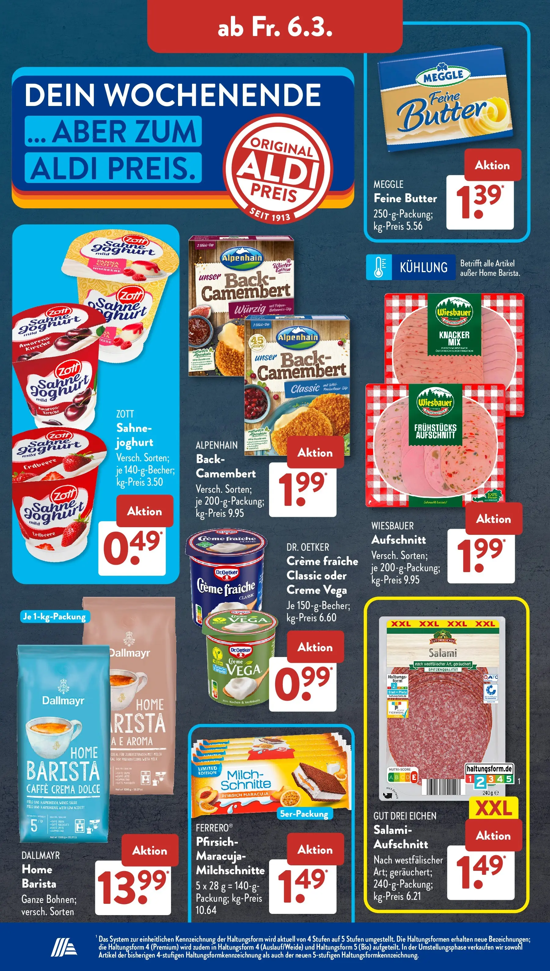 Aldi Süd Wochenangebote (ab 02.03.2026) zum Blättern | Seite: 22 | Produkte: Butter, Wurst, Pfirsich, Sahne