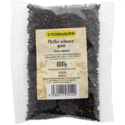 Schwarze Pfefferk&ouml;rner ganz