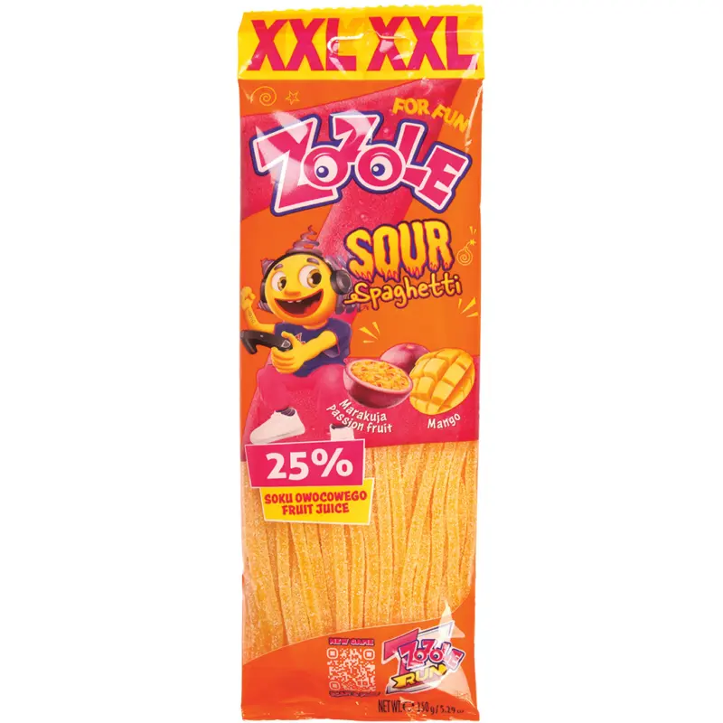 Fruchtgummi mit Mango-Maracuja-Geschmack.