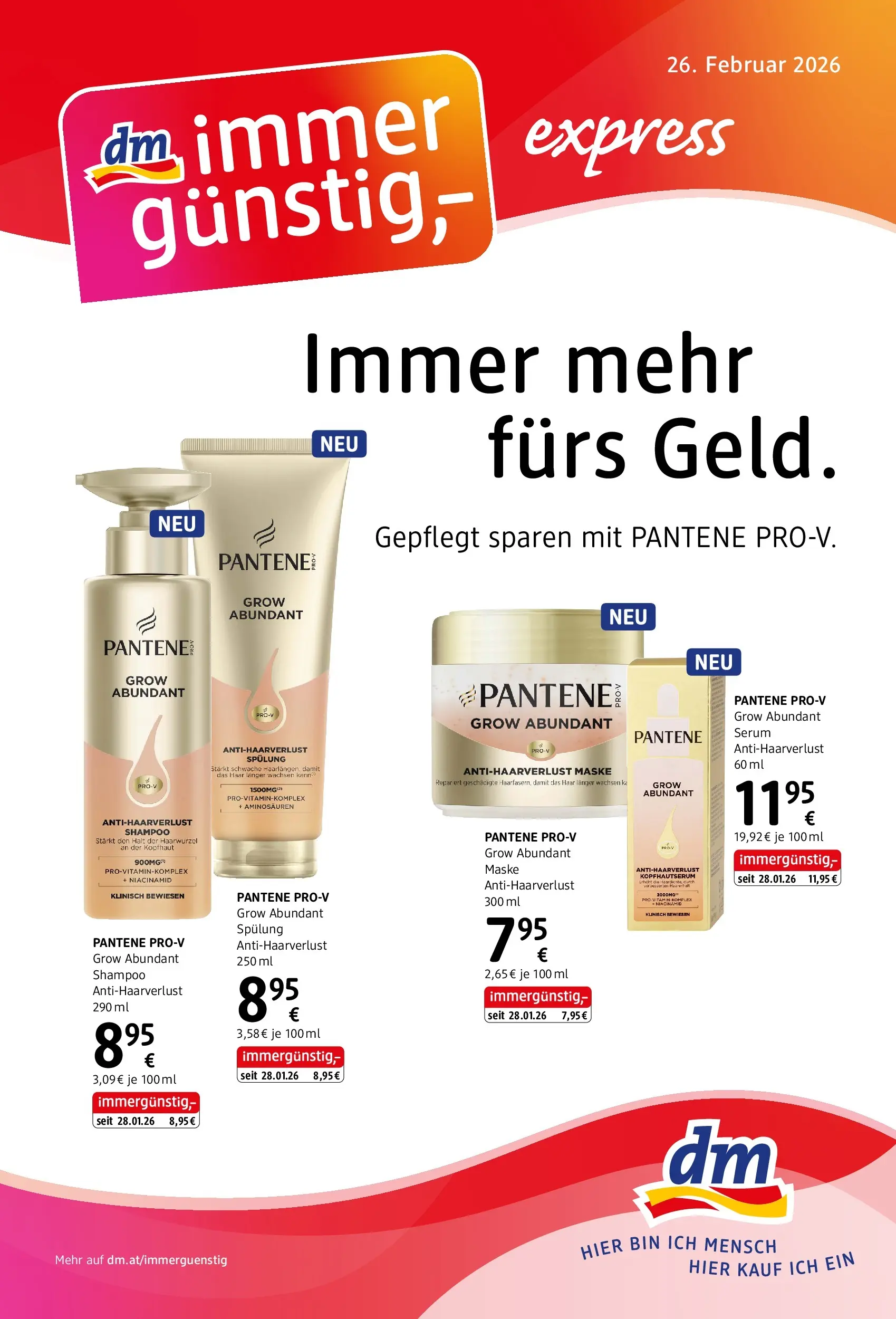 dm drogerie markt Flugblatt März 2026 - Wien von 26.02.2026 - Aktuelle Angebote | Seite: 1 | Produkte: Shampoo, Spülung, Maske