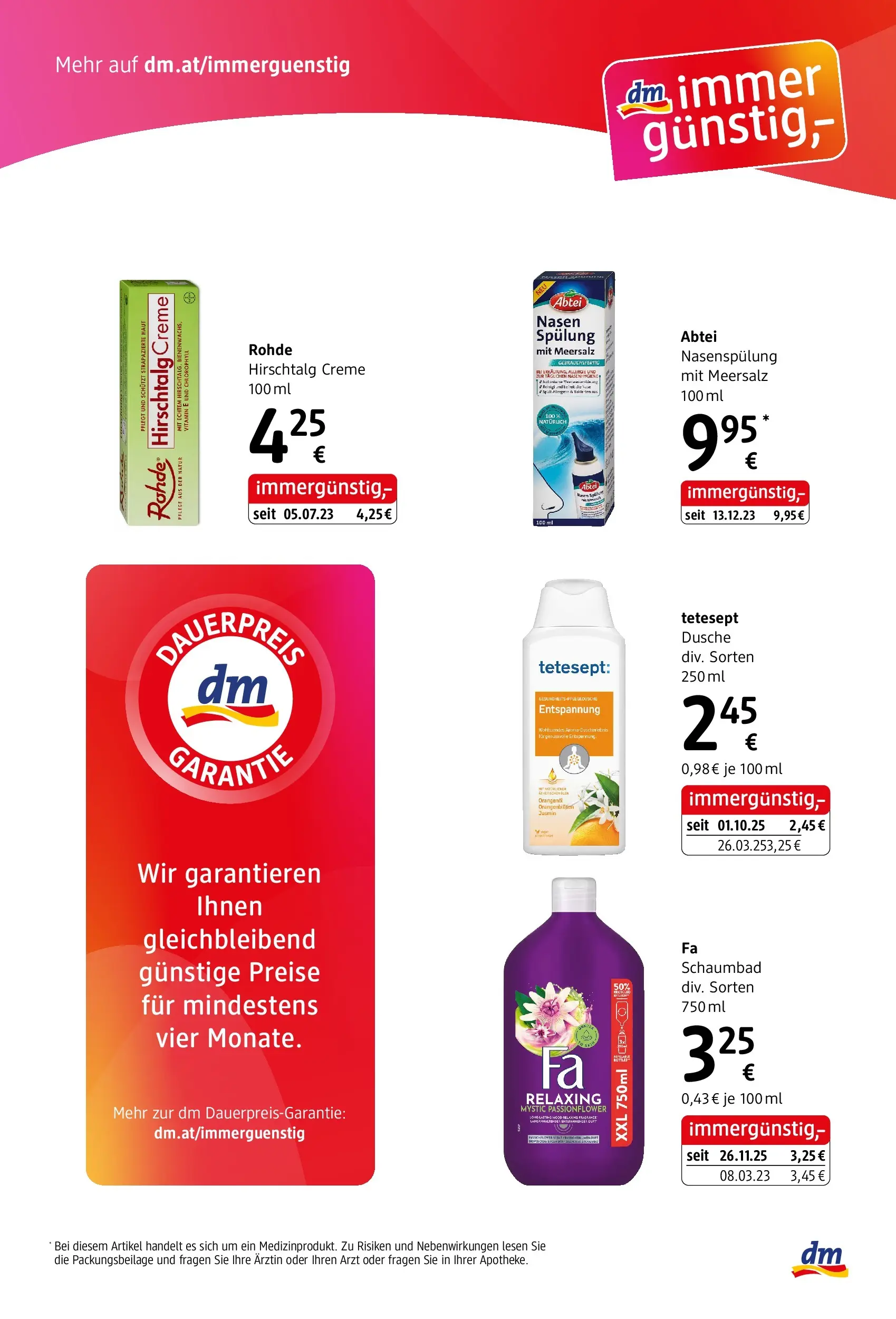 dm drogerie markt Flugblatt März 2026 - Wien von 26.02.2026 - Aktuelle Angebote | Seite: 4 | Produkte: Dusche, Spülung, Creme